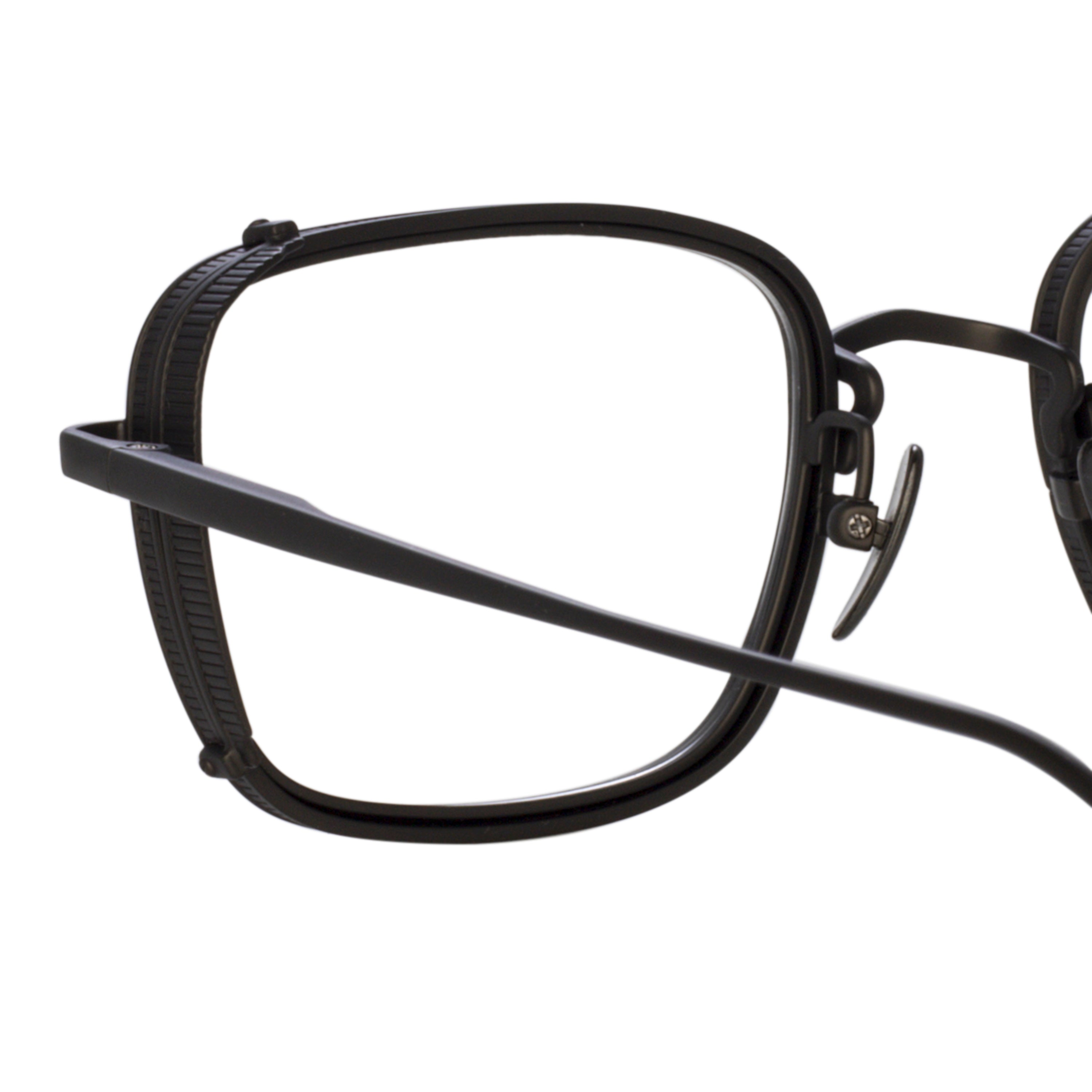 Ofer Rectangular Optical Frame in Black and Matt Nickel