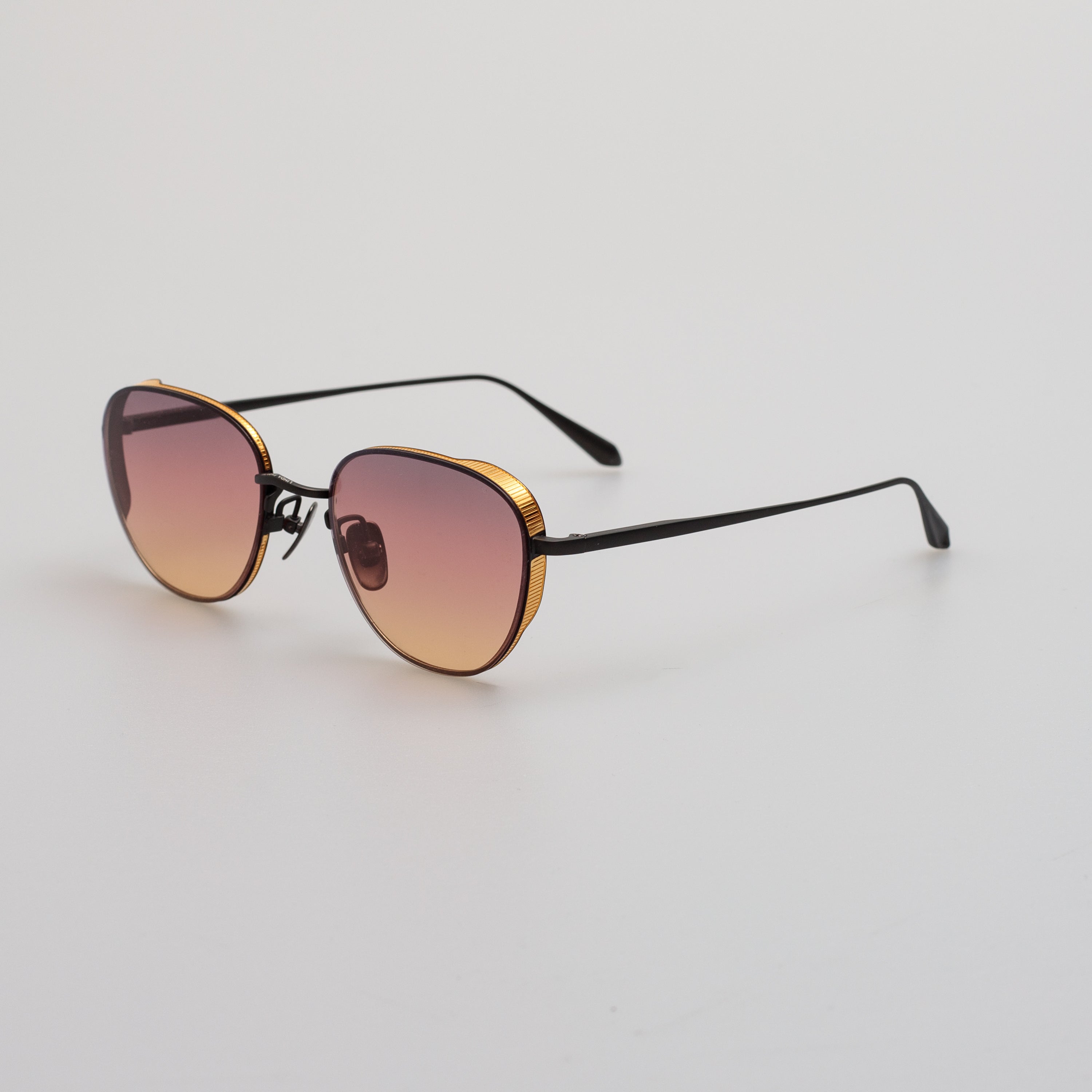 Hardy Sunglasses in Matt Nickel and Sunset Lenses