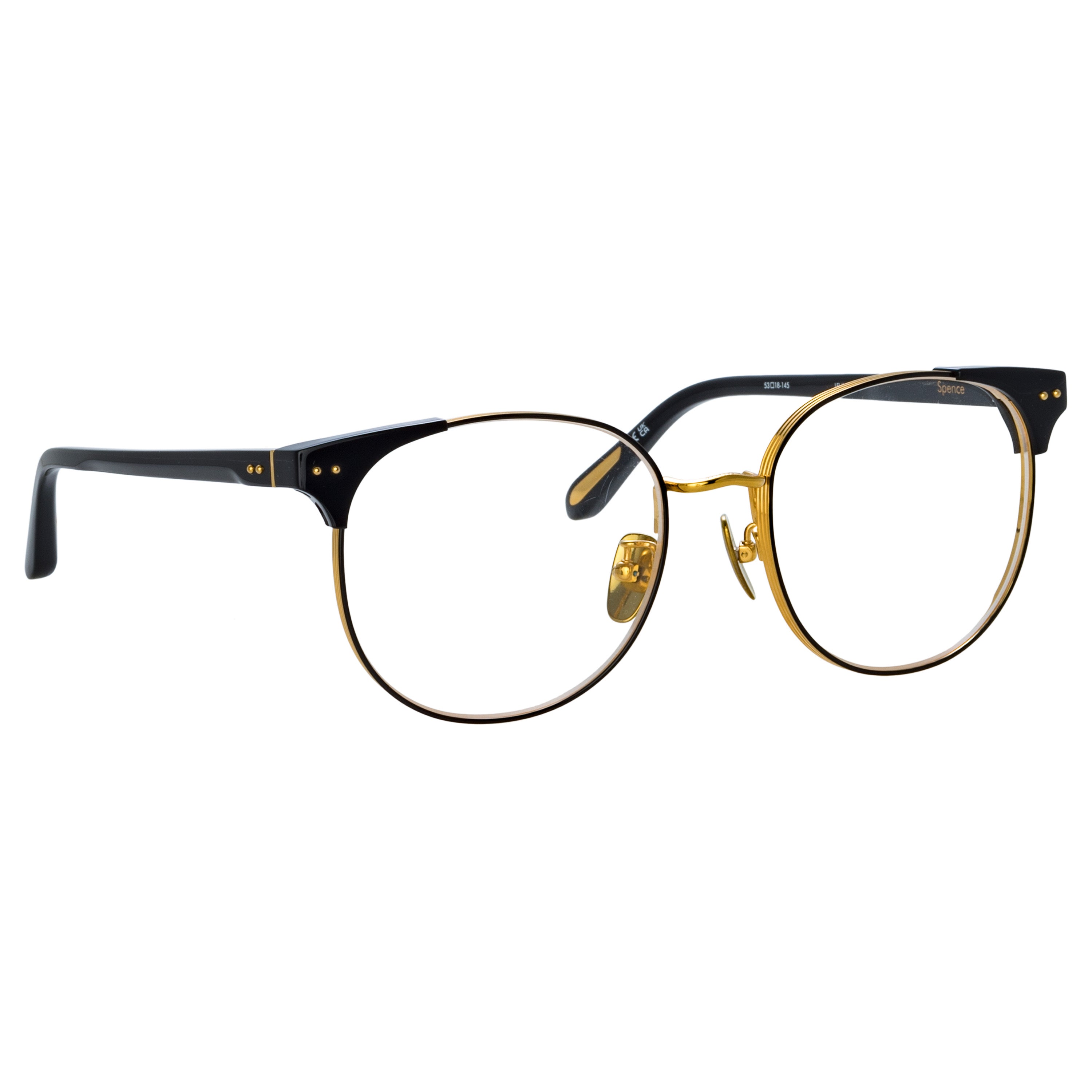 Men's Spence Optical Frame in Black and Yellow Gold