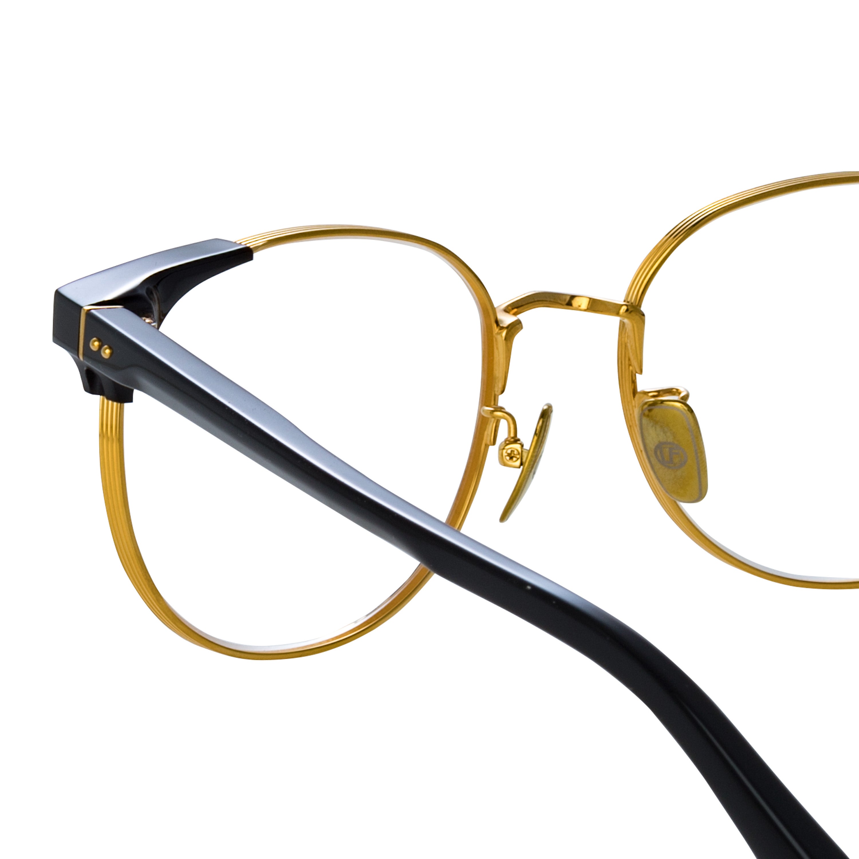 Men's Spence Optical Frame in Black and Yellow Gold