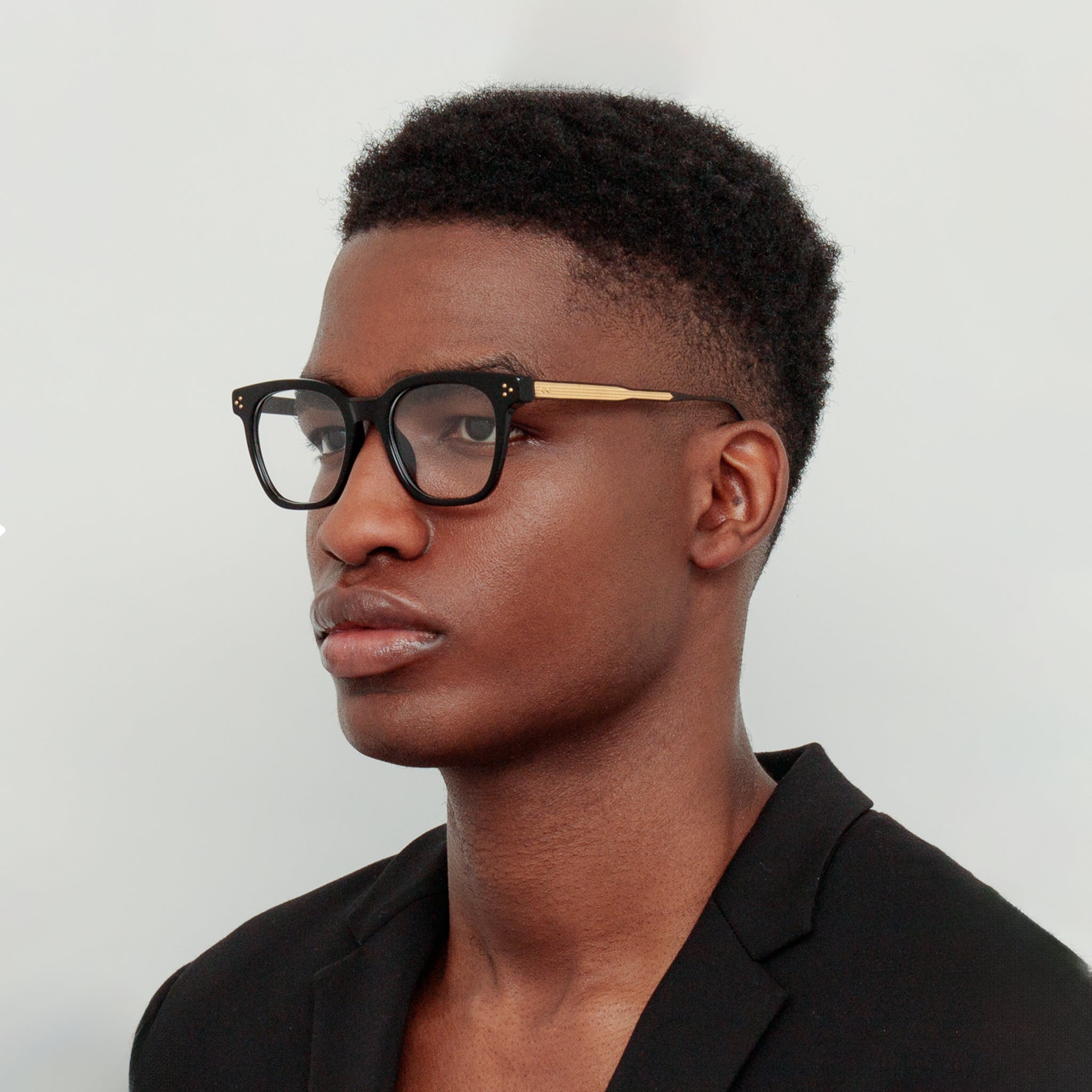 Men's Evans Optical in Black and Yellow Gold