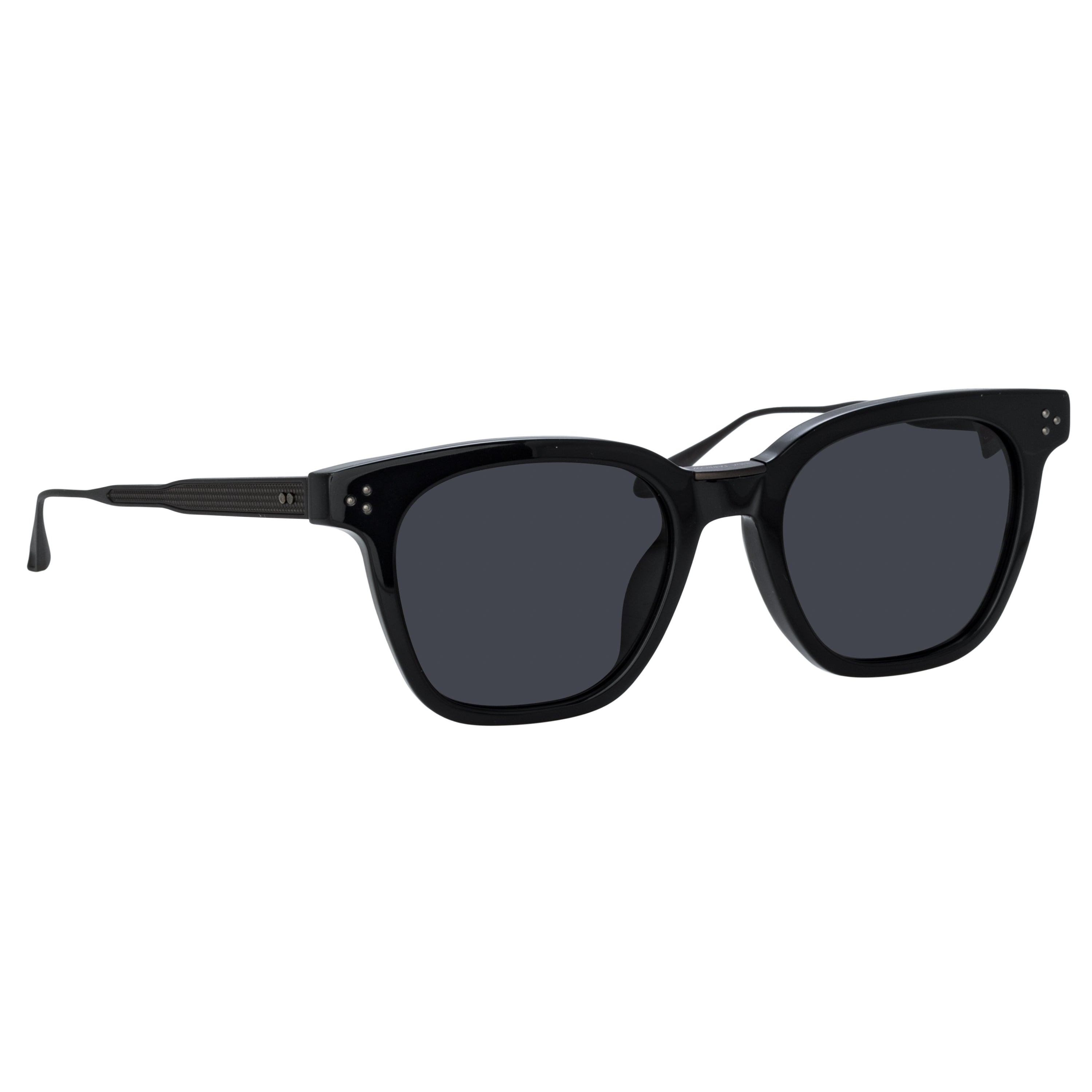 Evans Sunglasses in Black and Matt Nickel