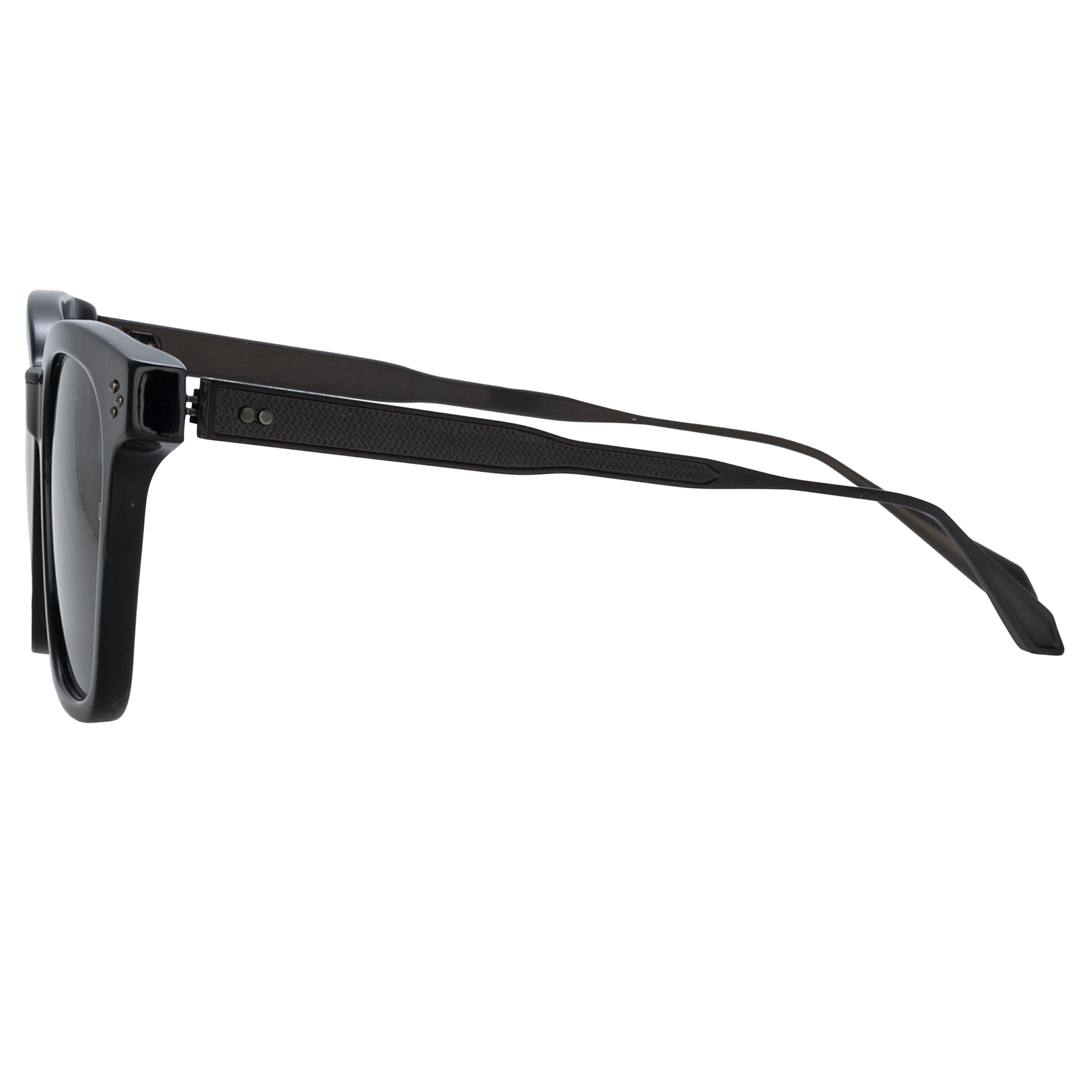 Evans Sunglasses in Black and Matt Nickel