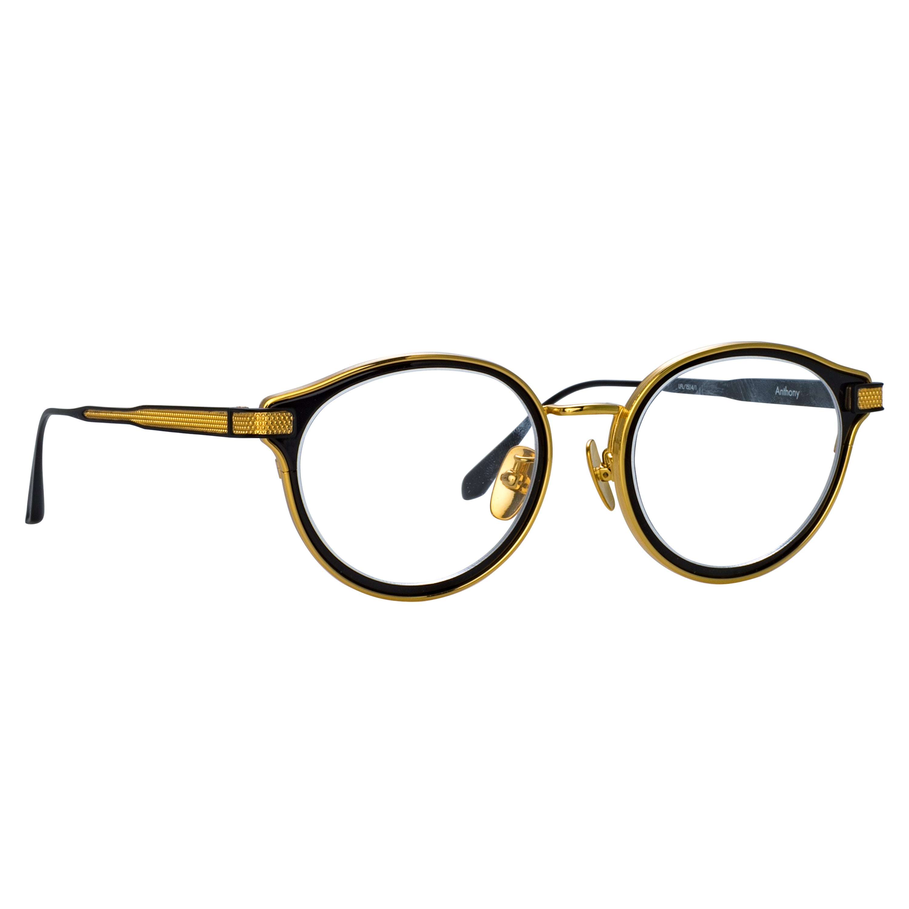 Anthony Oval Optical Frame in Matt Nickel and Yellow Gold