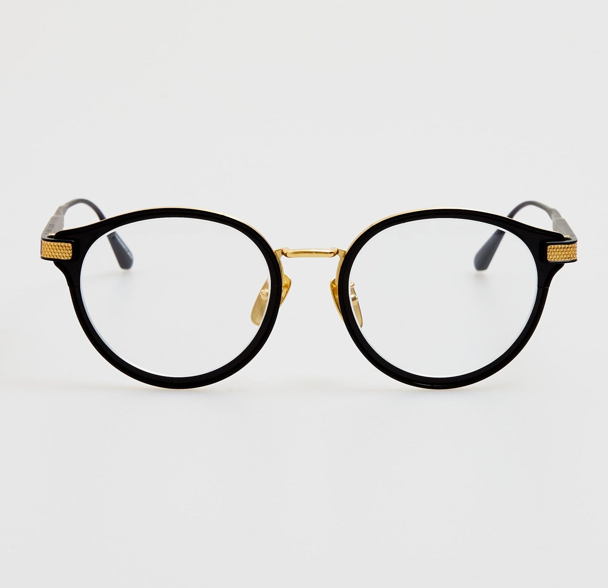 Anthony Oval Optical Frame in Matt Nickel and 22K Yellow Gold