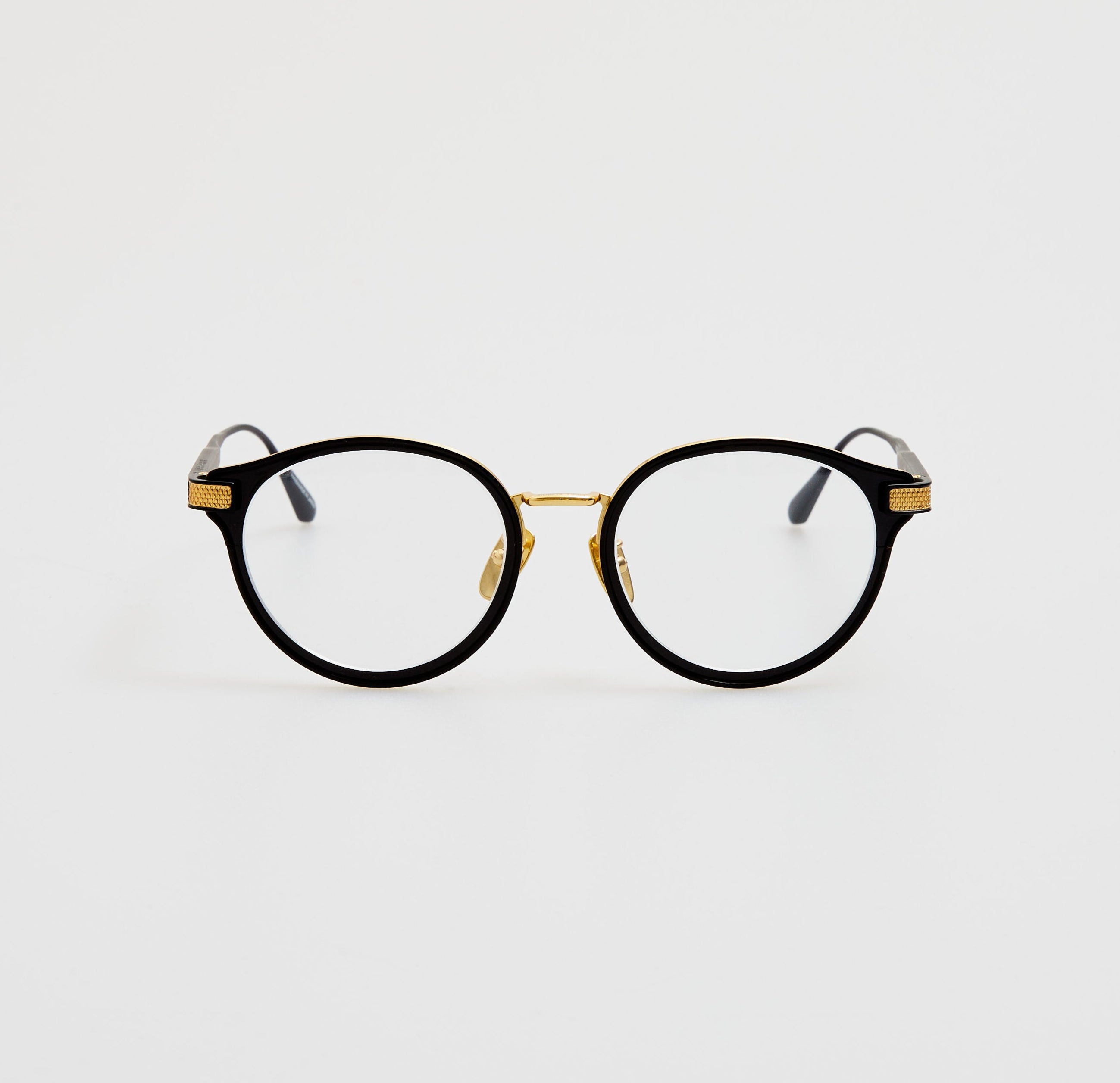 Anthony Oval Optical Frame in Matt Nickel and 22K Yellow Gold