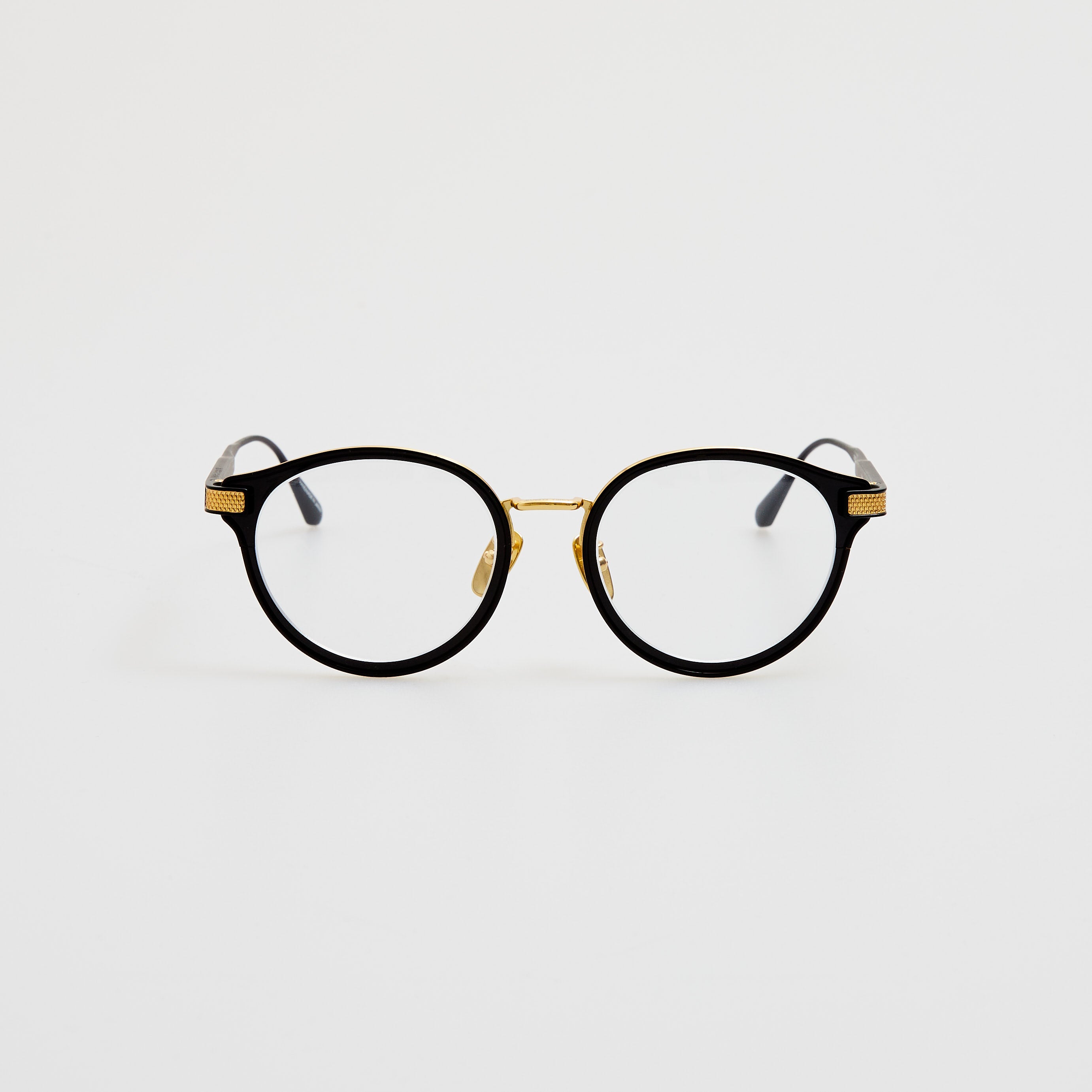 Anthony Oval Optical Frame in Matt Nickel and Yellow Gold