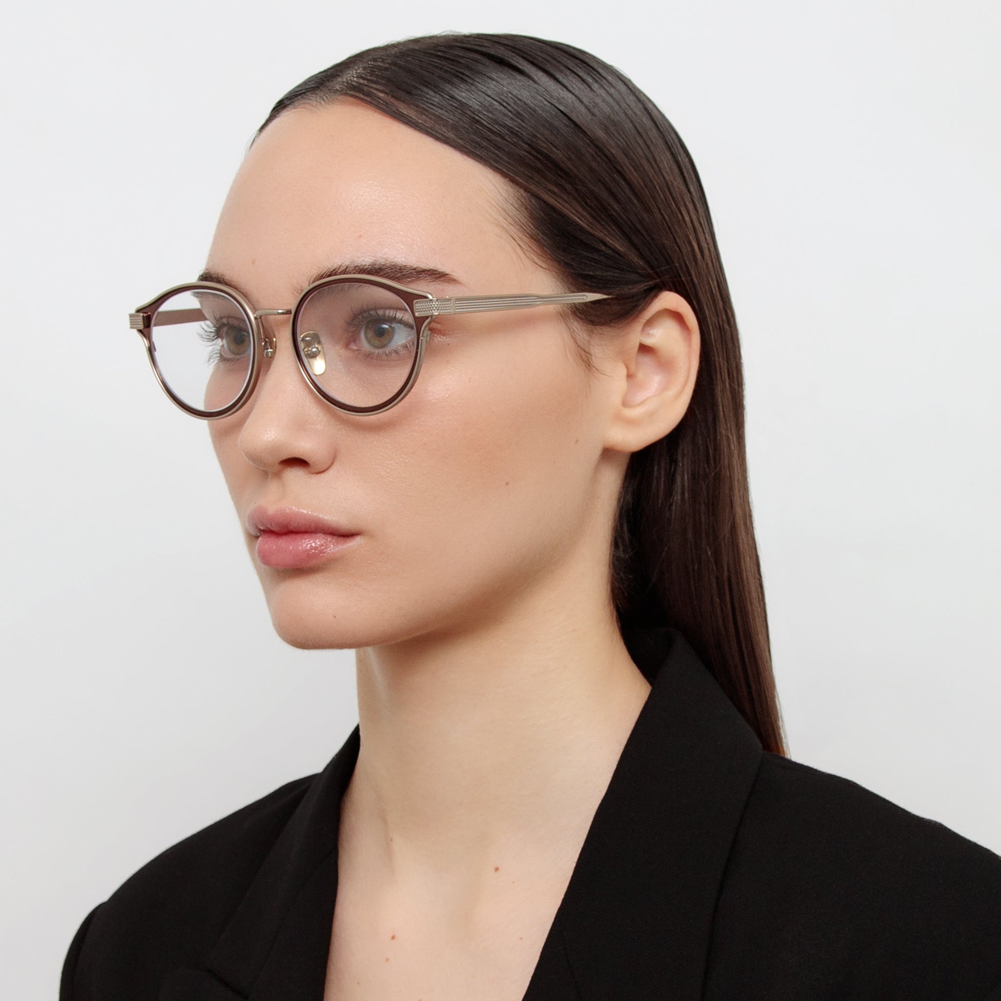 Anthony Oval Optical Frame in Metallic Brown