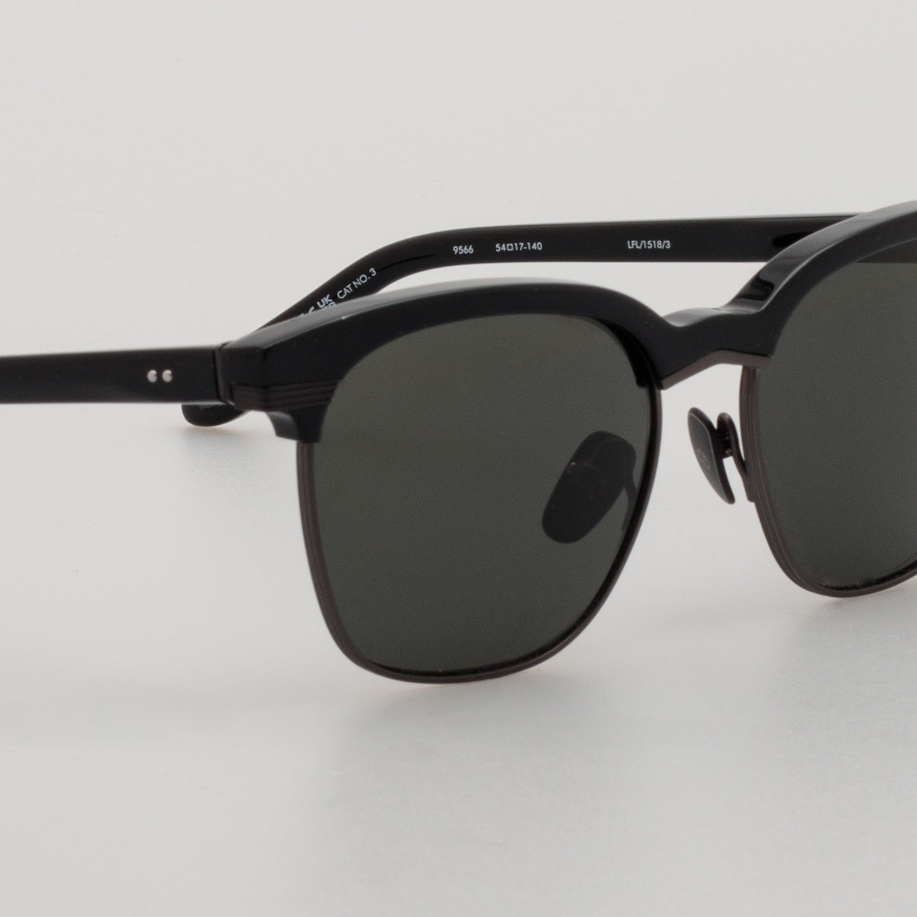 Darin Sunglasses in Black and Matt Nickel