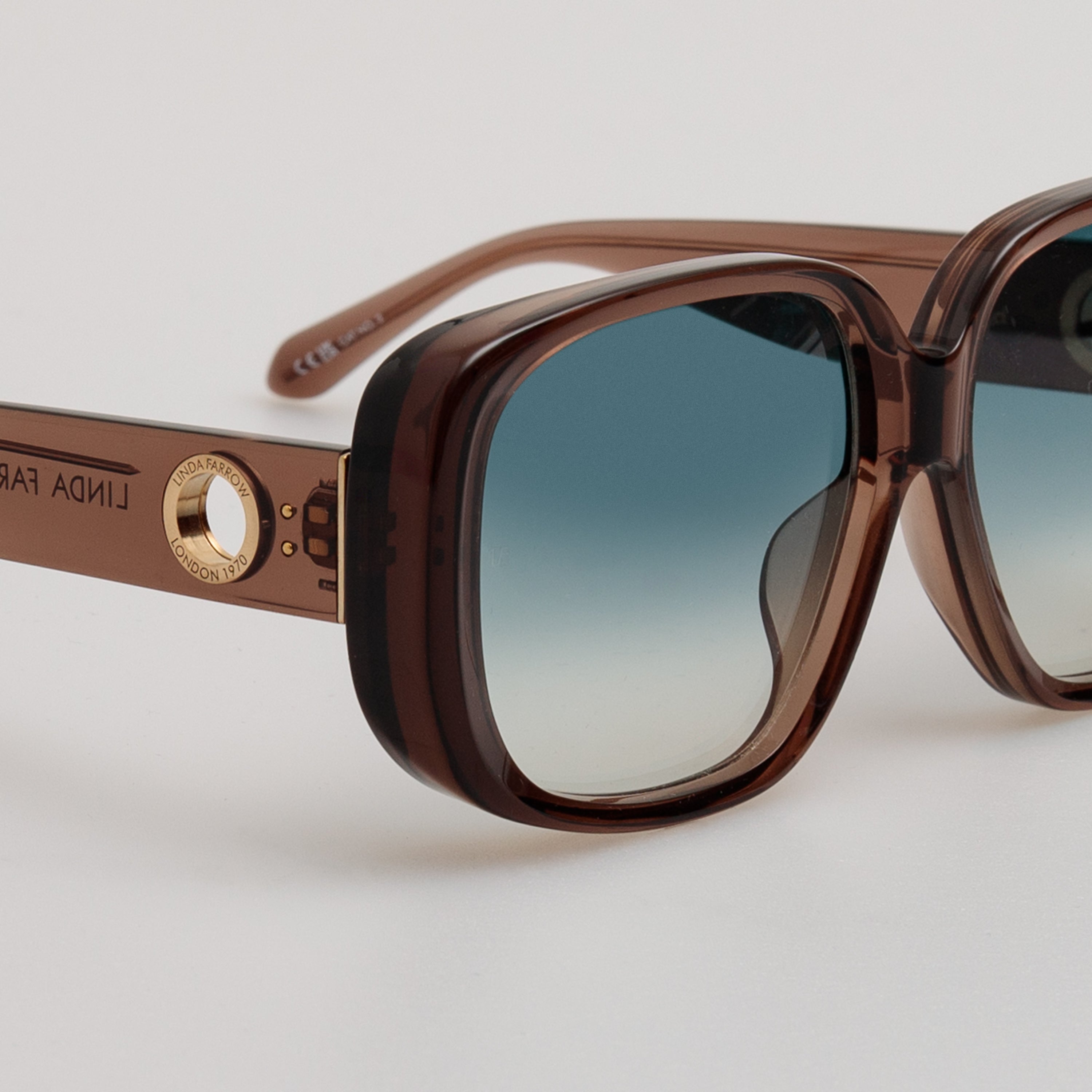 Astrid Oversized Sunglasses in Brown and Aqua