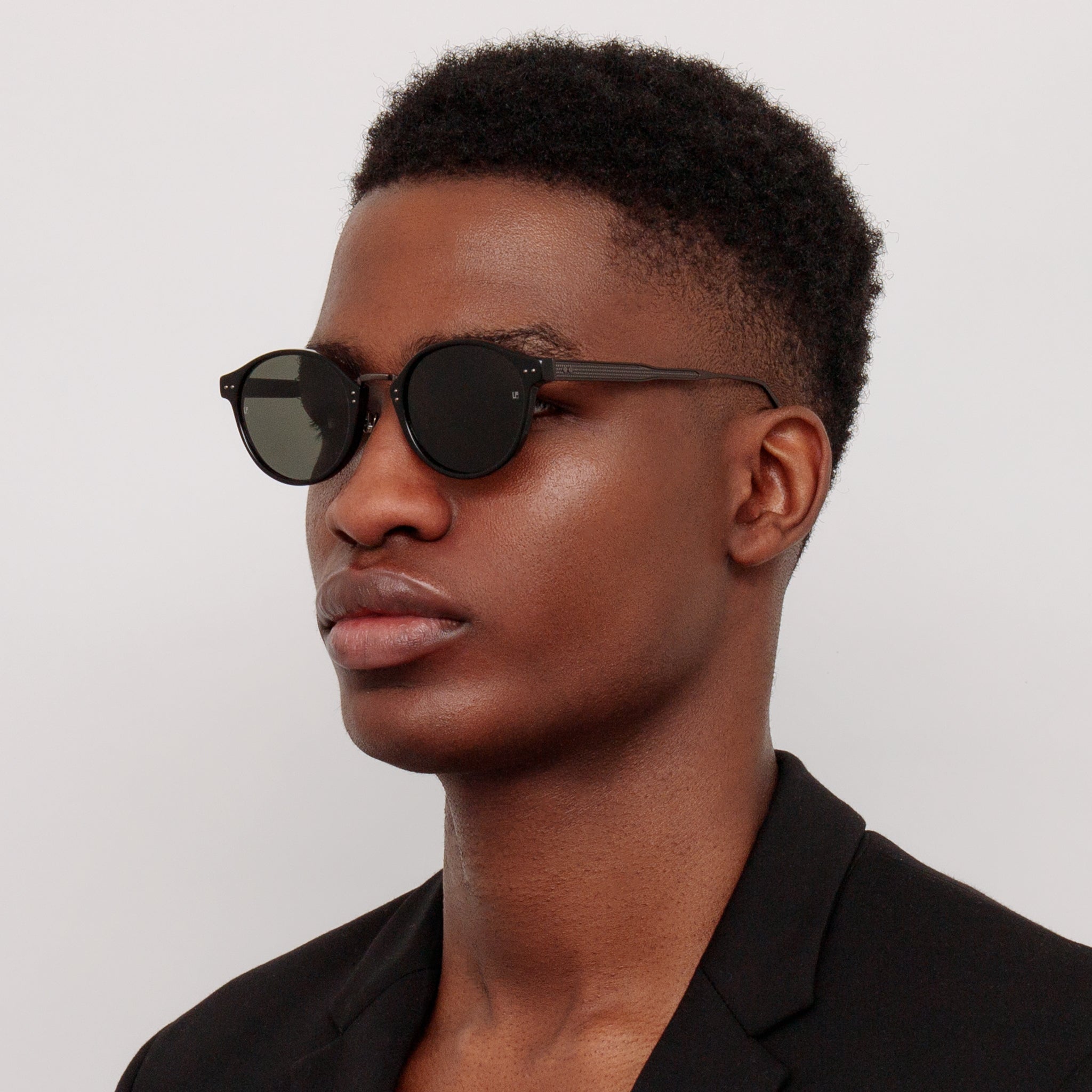 Marco Oval Sunglasses in Black and Matt Nickel