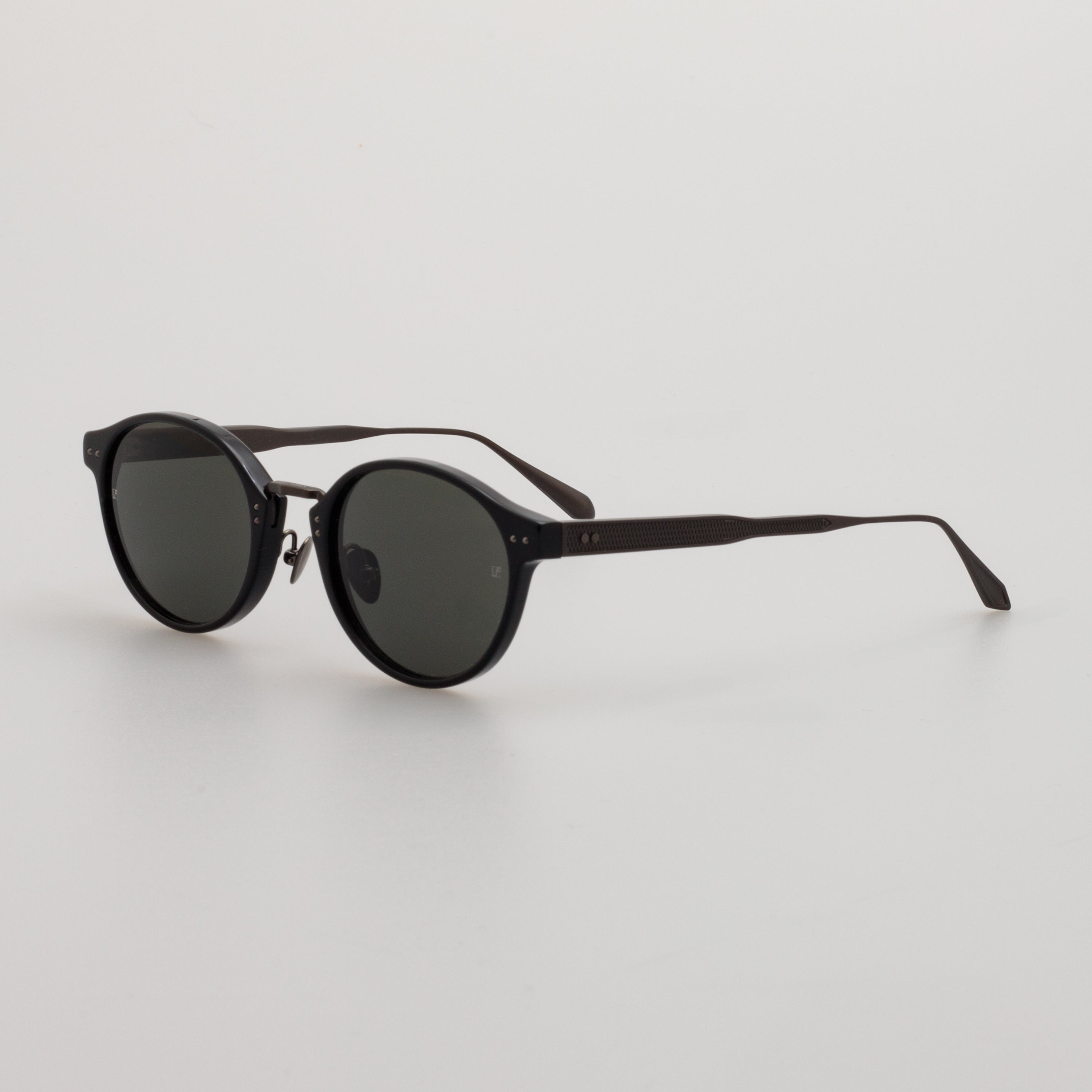 Marco Oval Sunglasses in Black and Matt Nickel