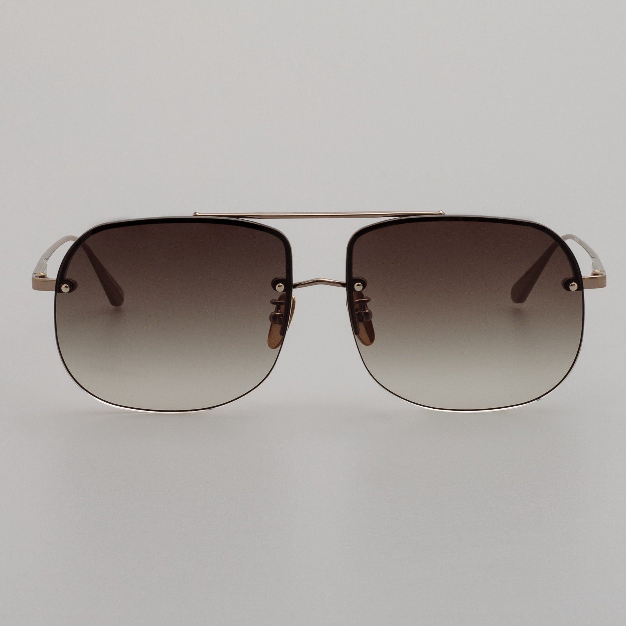 Seren Aviator Sunglasses in Mocha Gradient and 22K Light Gold