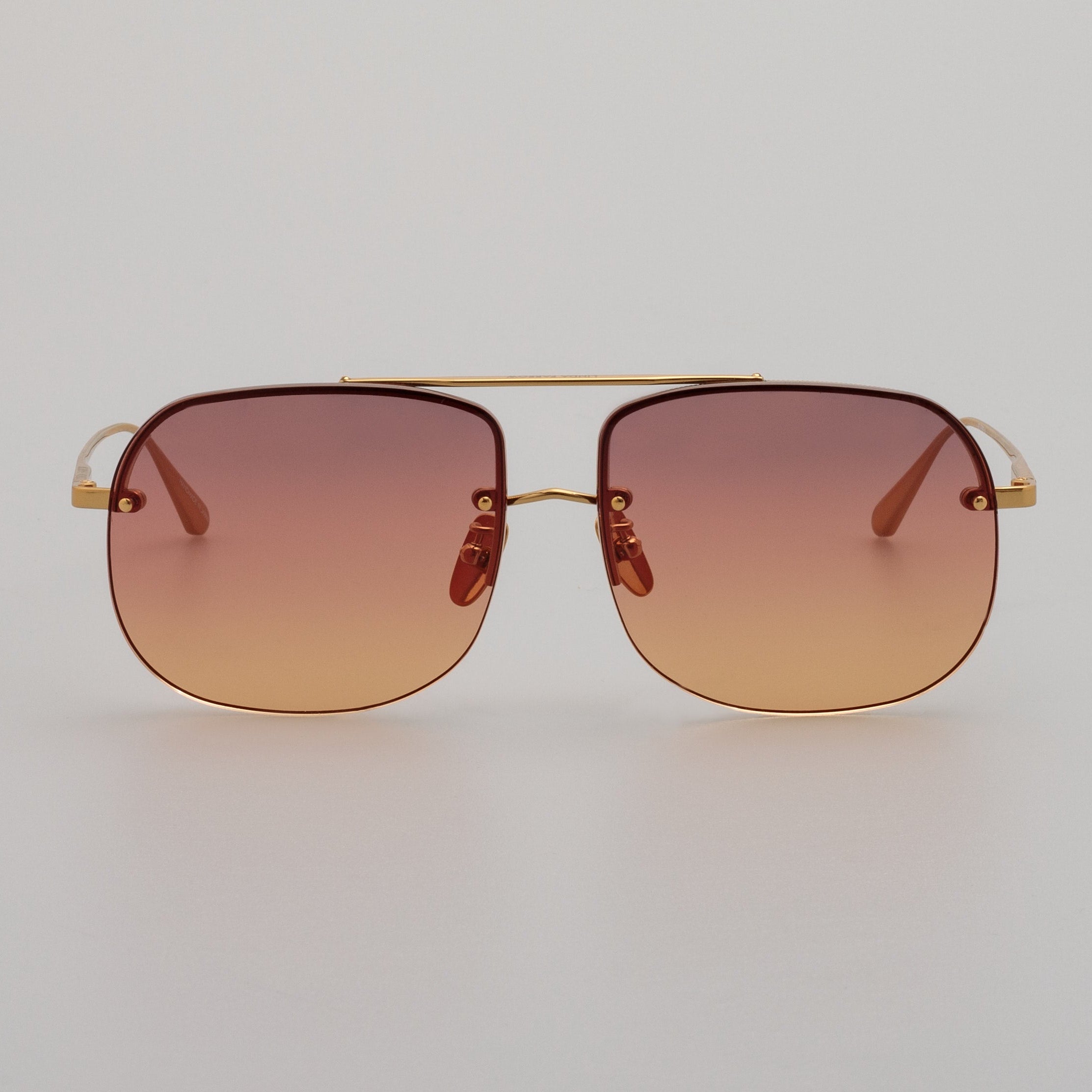 Seren Aviator Sunglasses in Sunset Orange and 22k Gold