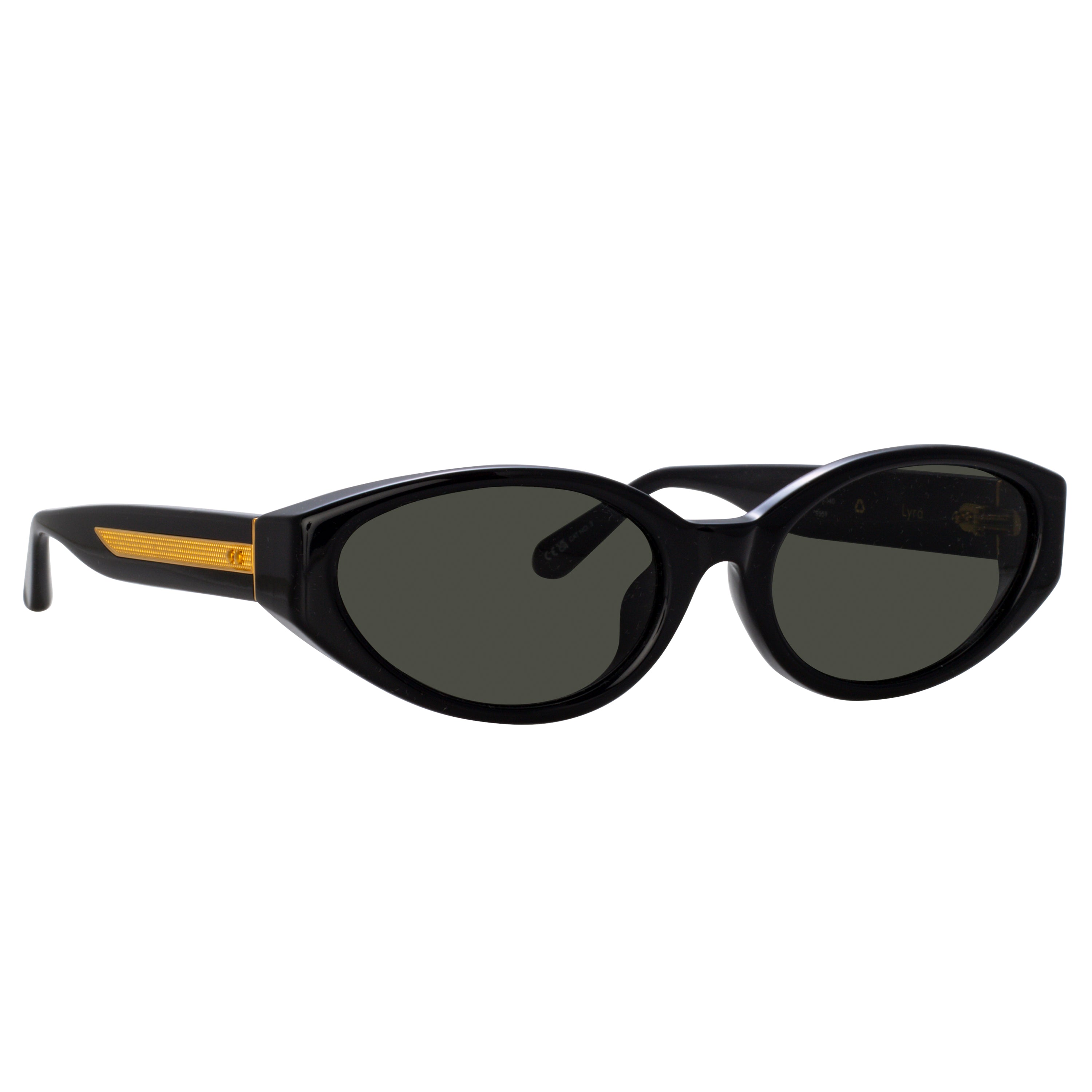 Lyra Oval Sunglasses in Black