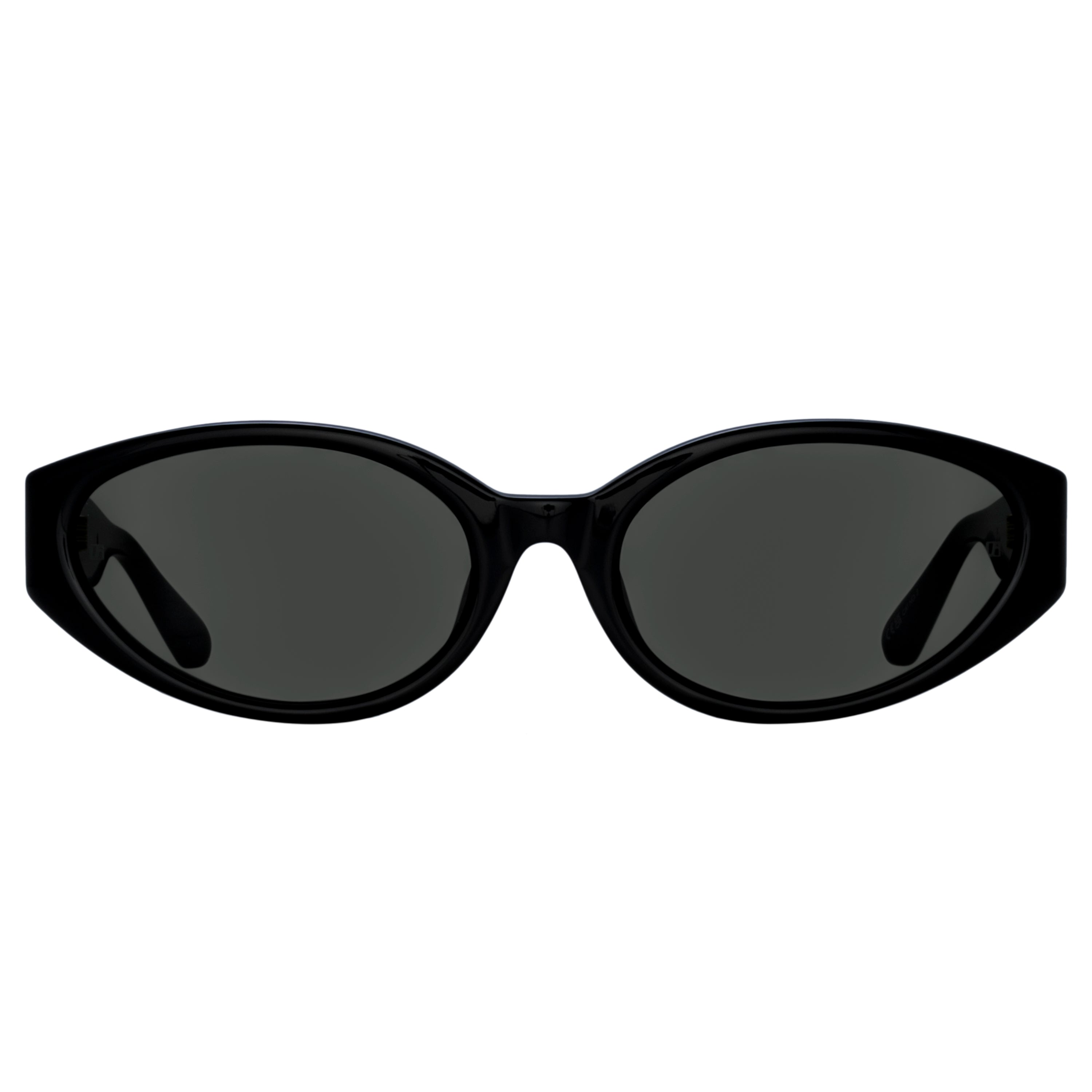 Lyra Oval Sunglasses in Black