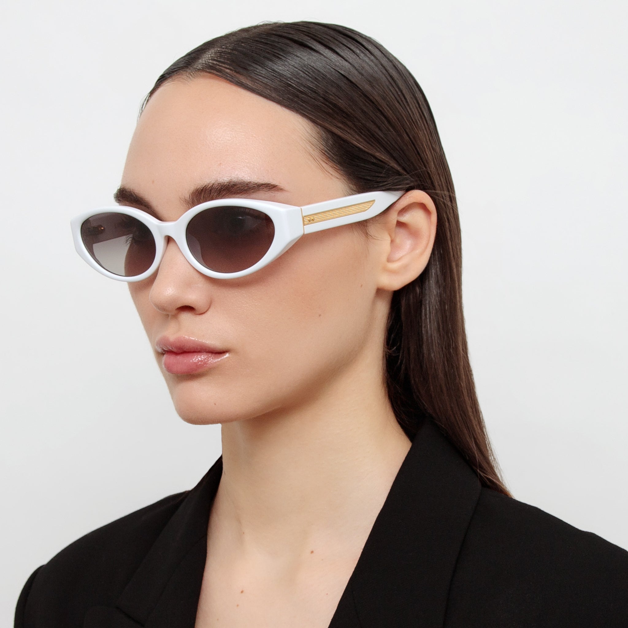 Lyra Oval Sunglasses in White