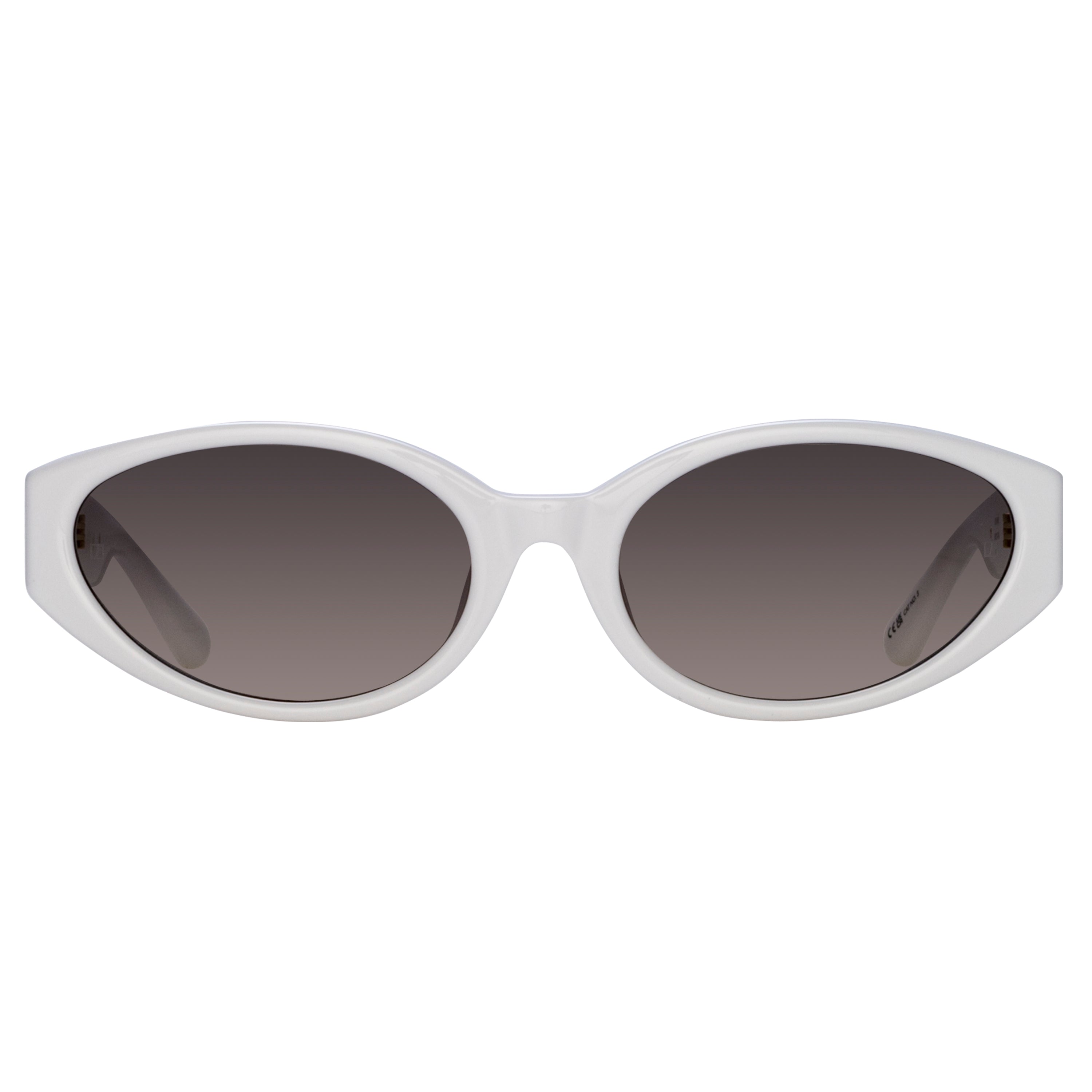 Lyra Oval Sunglasses in White