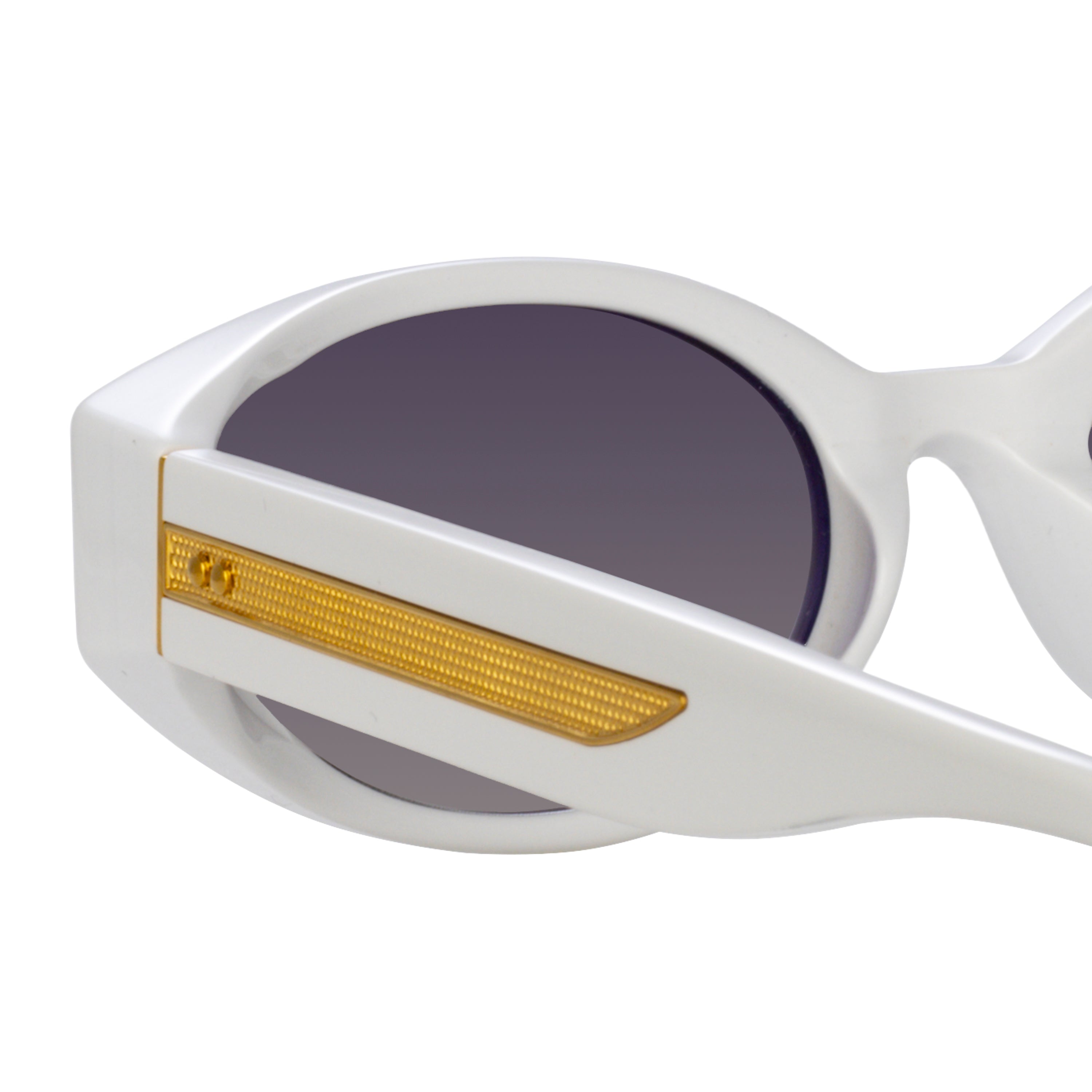 Lyra Oval Sunglasses in White