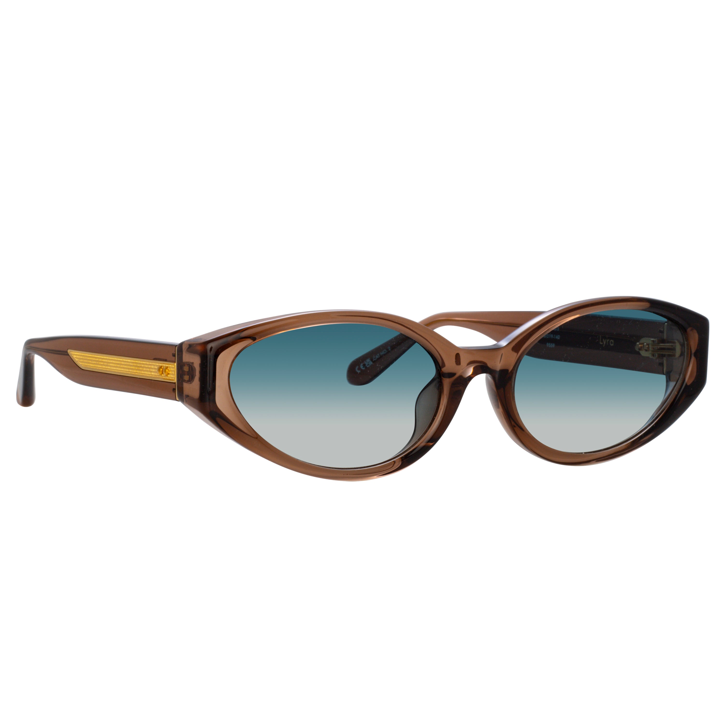 Lyra Oval Sunglasses in Brown and Aqua