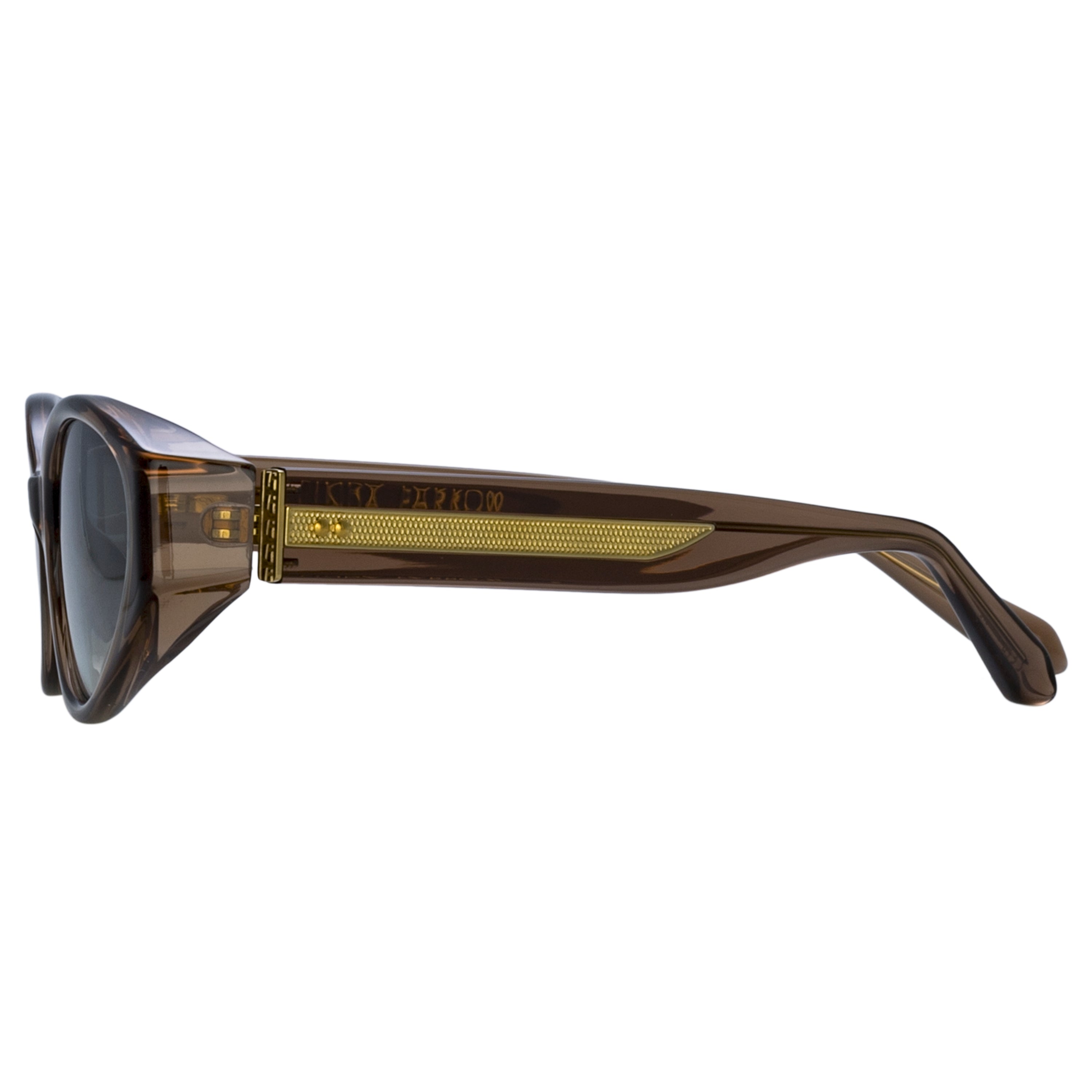 Lyra Oval Sunglasses in Brown and Aqua