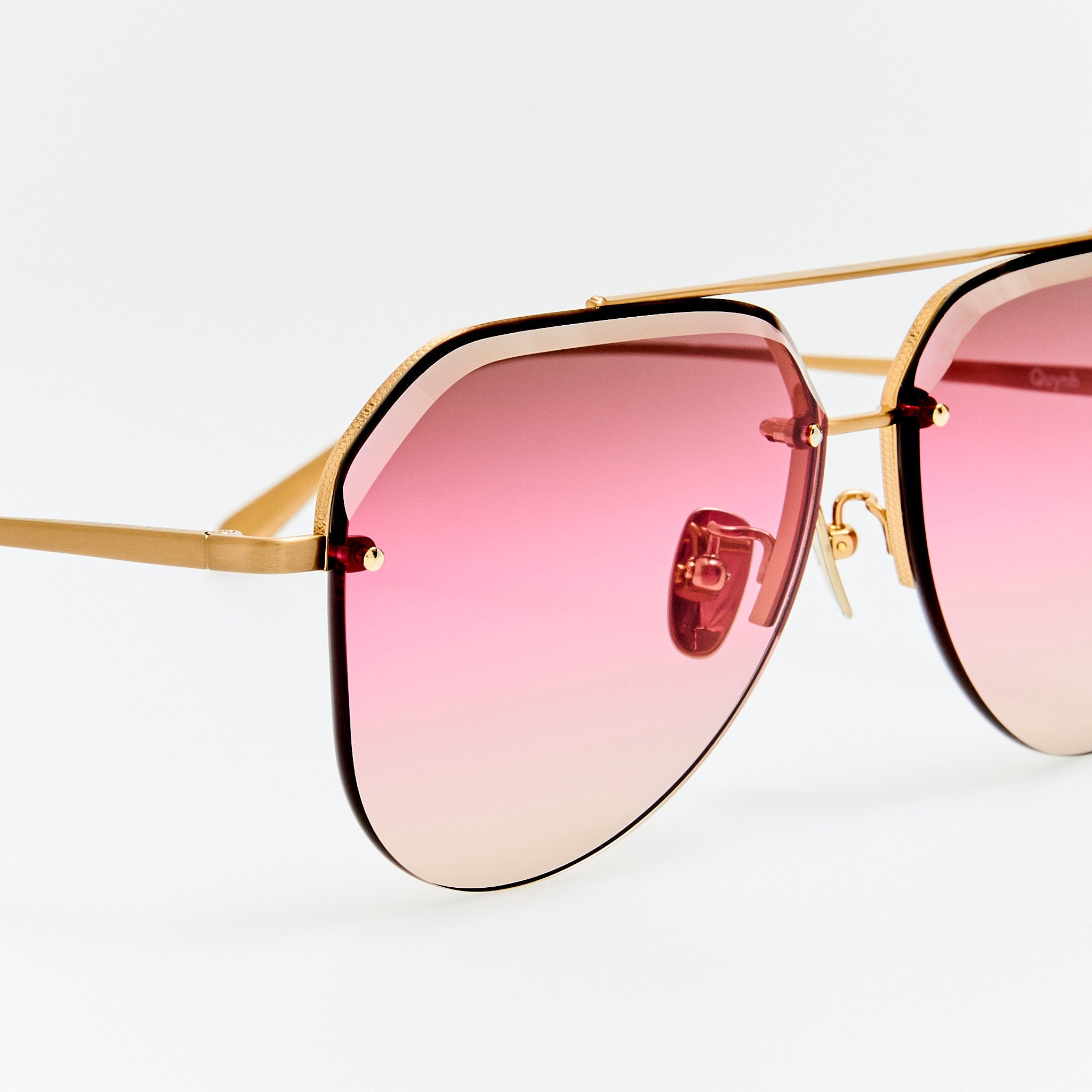 Quynh Sunglasses in Matt Champagne and Pink