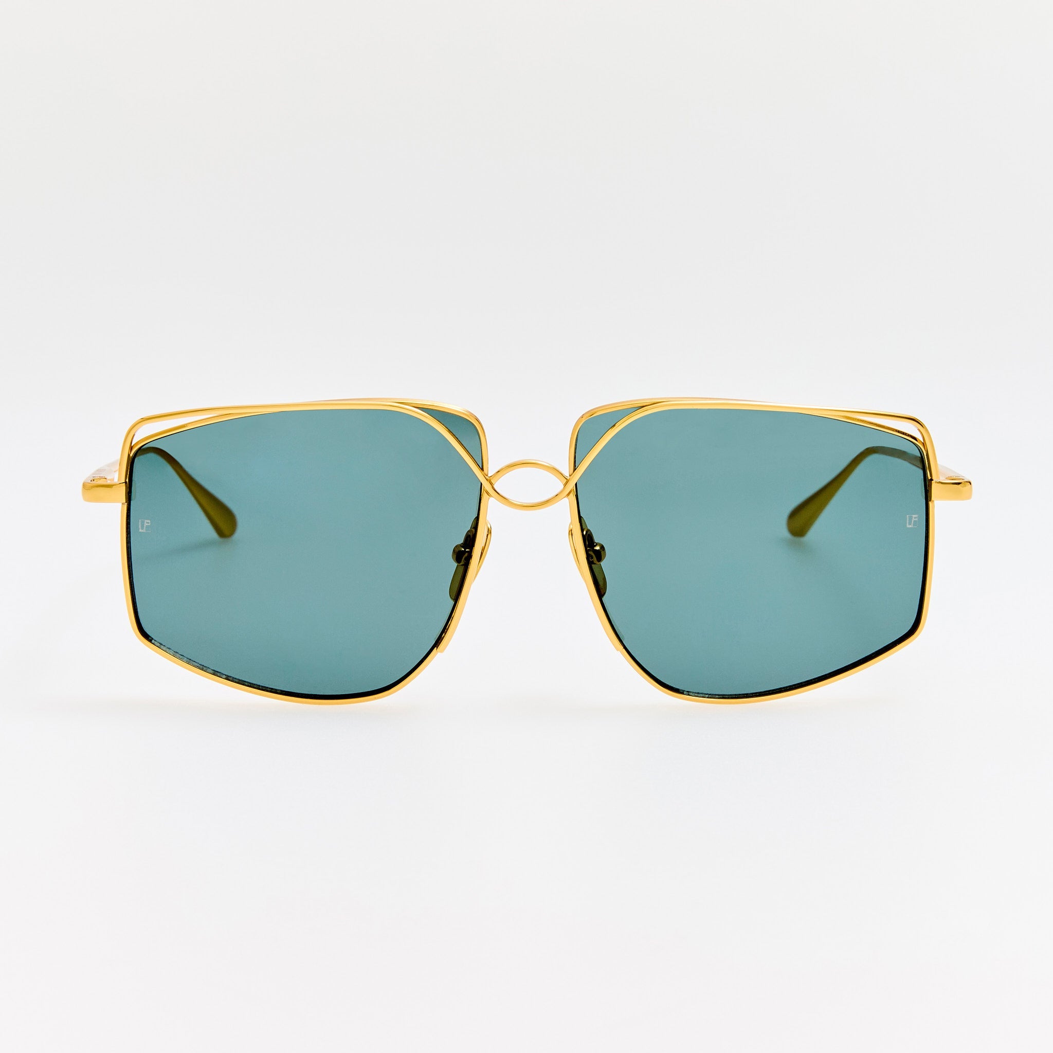 Miranda Sunglasses in 22K Gold and Green