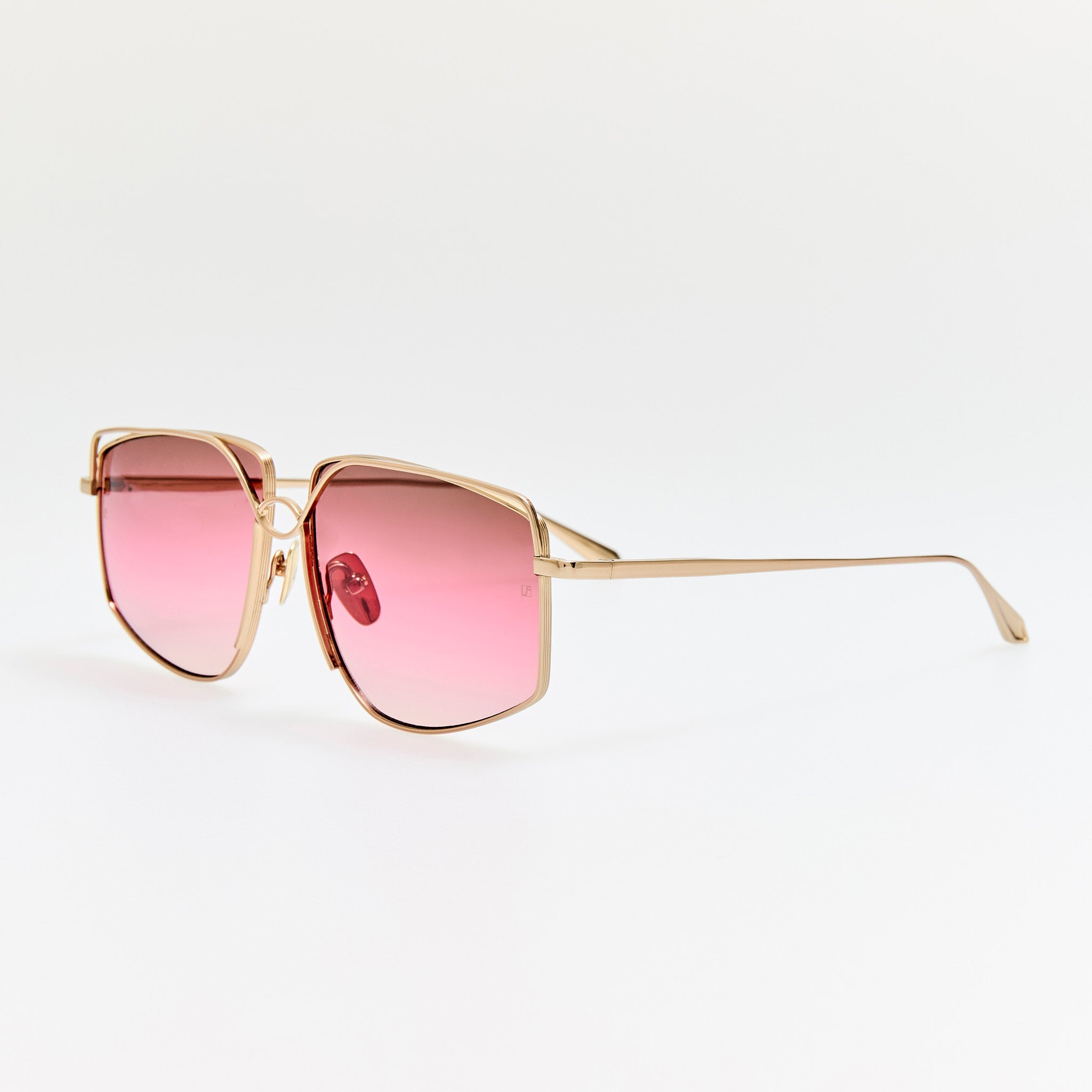 Miranda Sunglasses in 22K Gold and Pink
