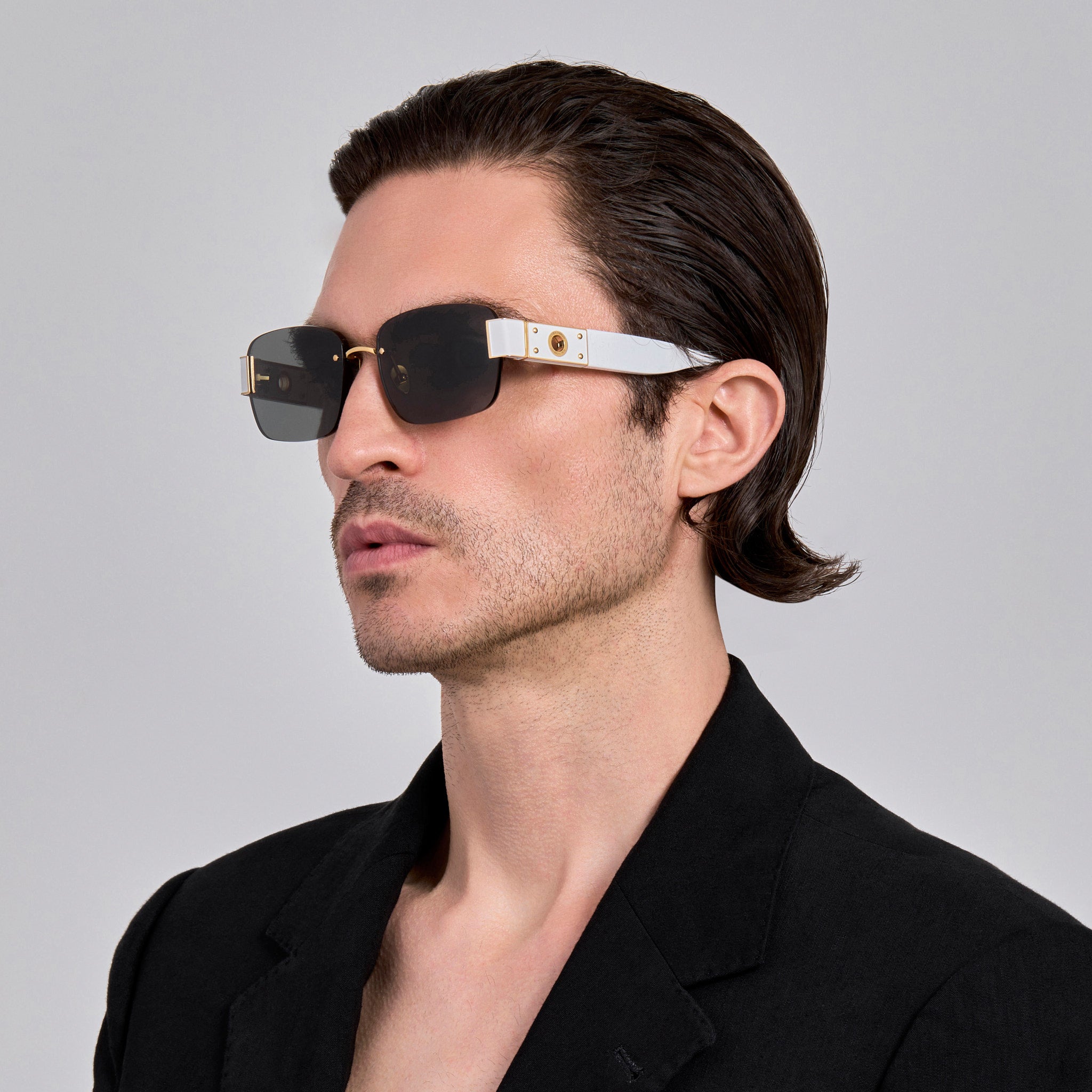 Jessica Sunglasses in White and Grey