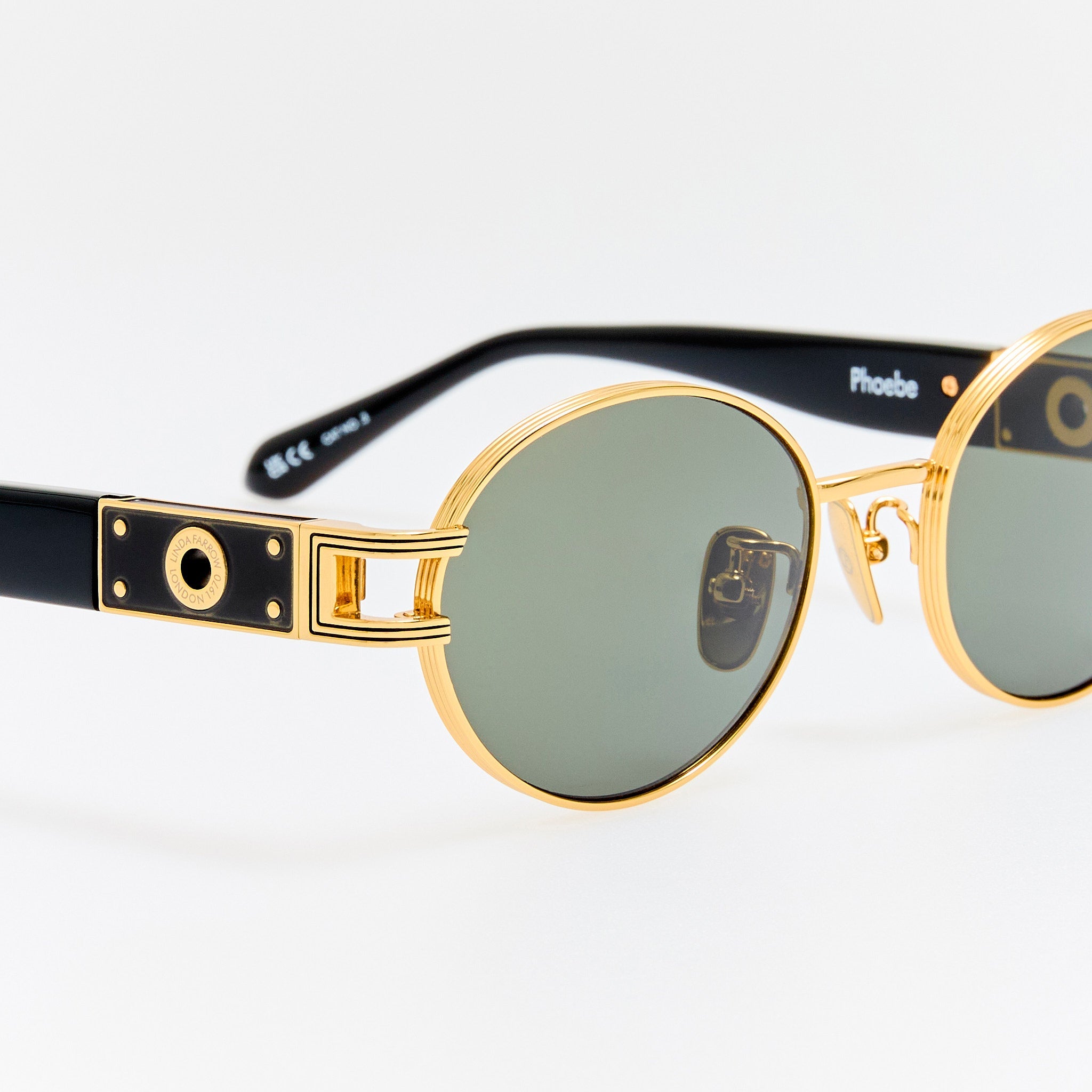 Phoebe Sunglasses in 22K Gold and Black