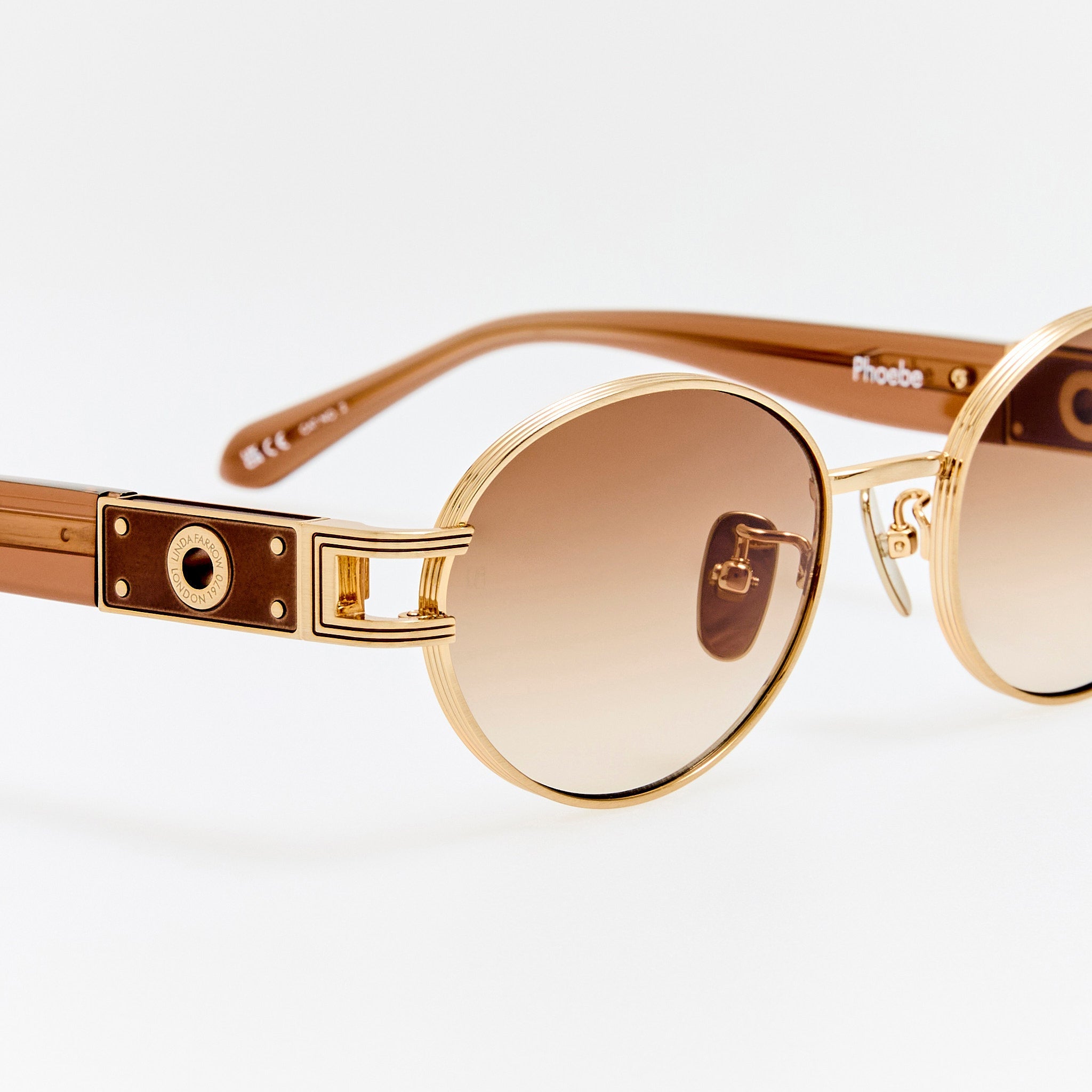 Phoebe Sunglasses in Matt Champagne and Mocha