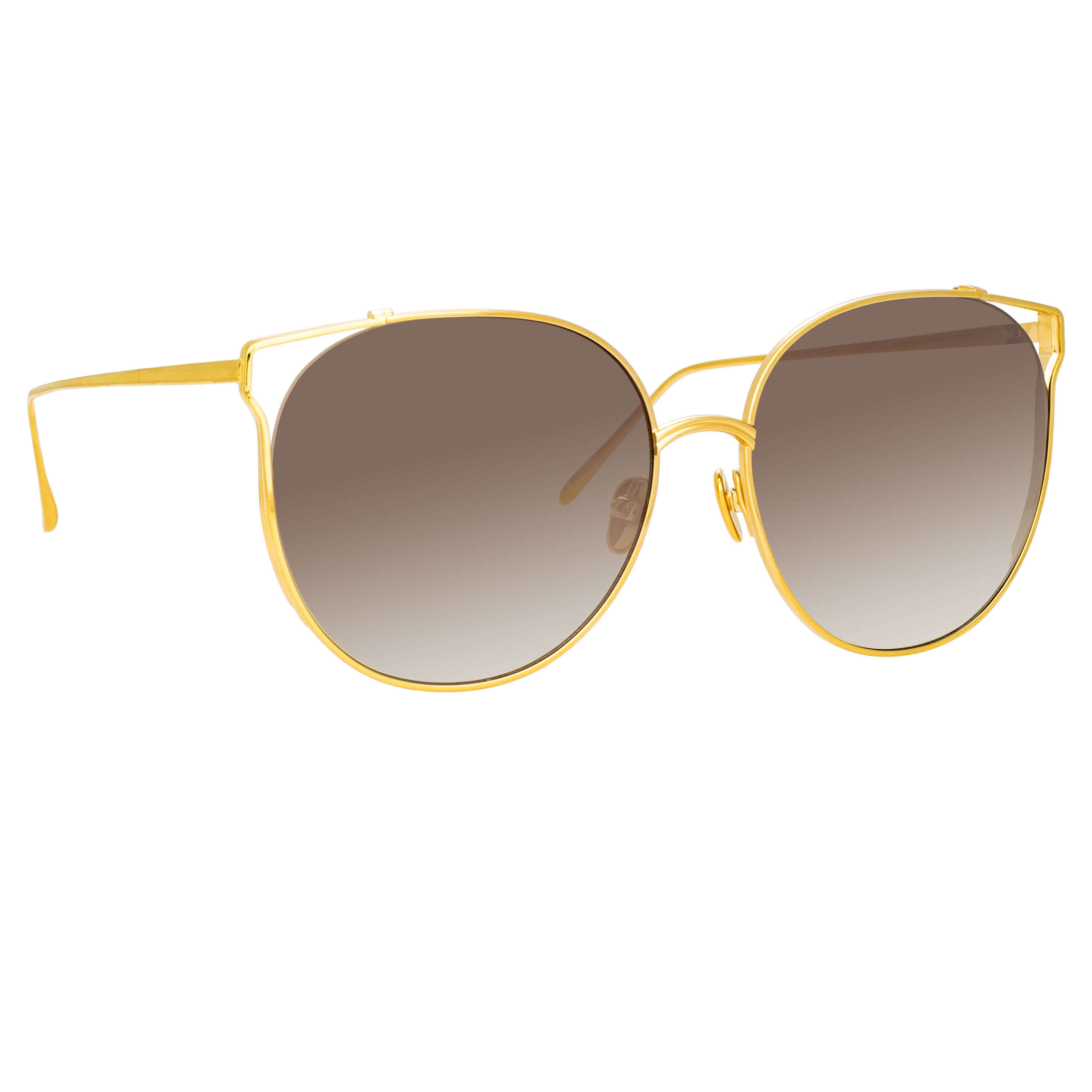 Joanna Oversized Sunglasses in Yellow Gold