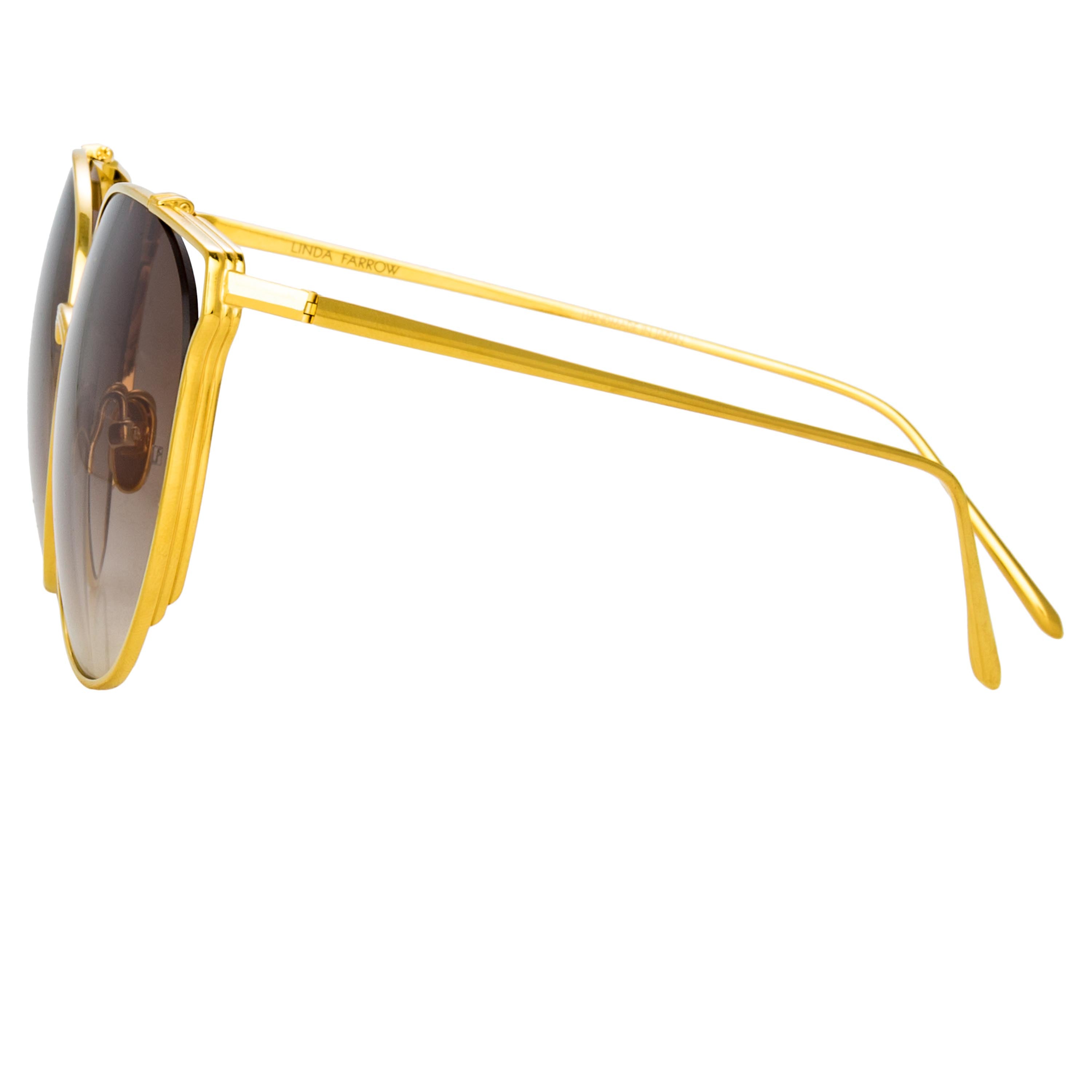 Joanna Oversized Sunglasses in Yellow Gold