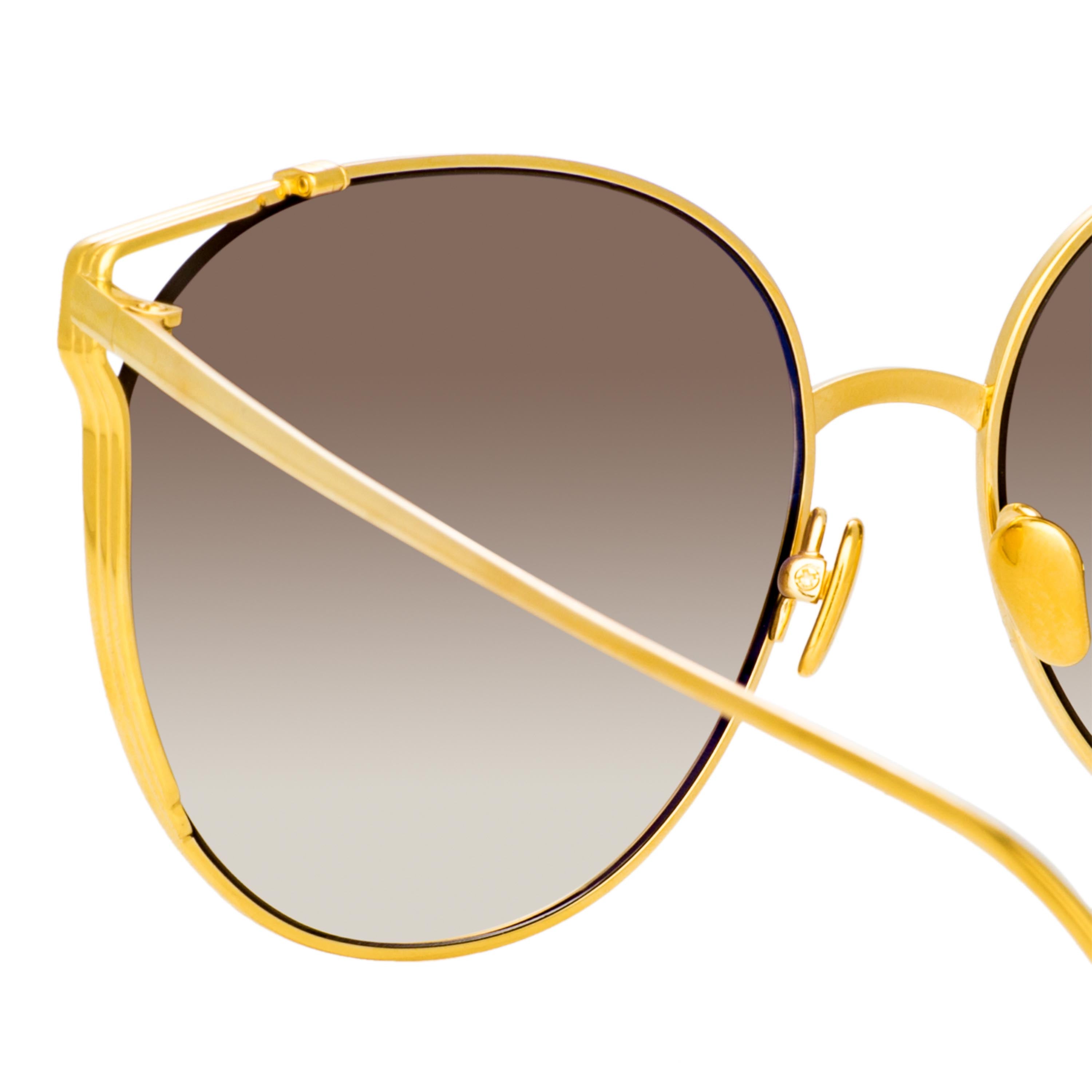 Joanna Oversized Sunglasses in Yellow Gold