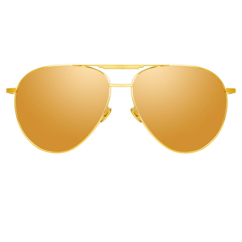 Carter Aviator Sunglasses in Yellow Gold