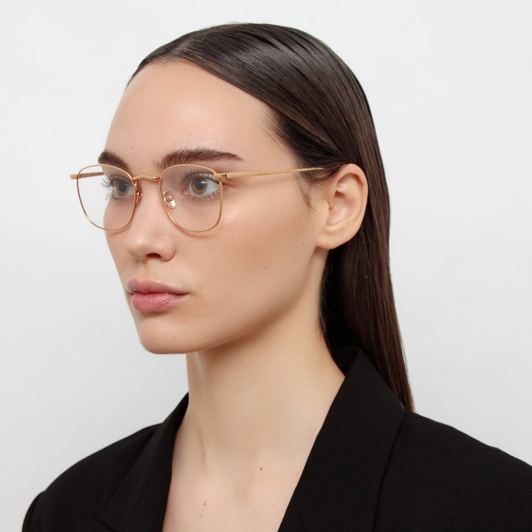 Simon Square Optical Frame in Rose Gold