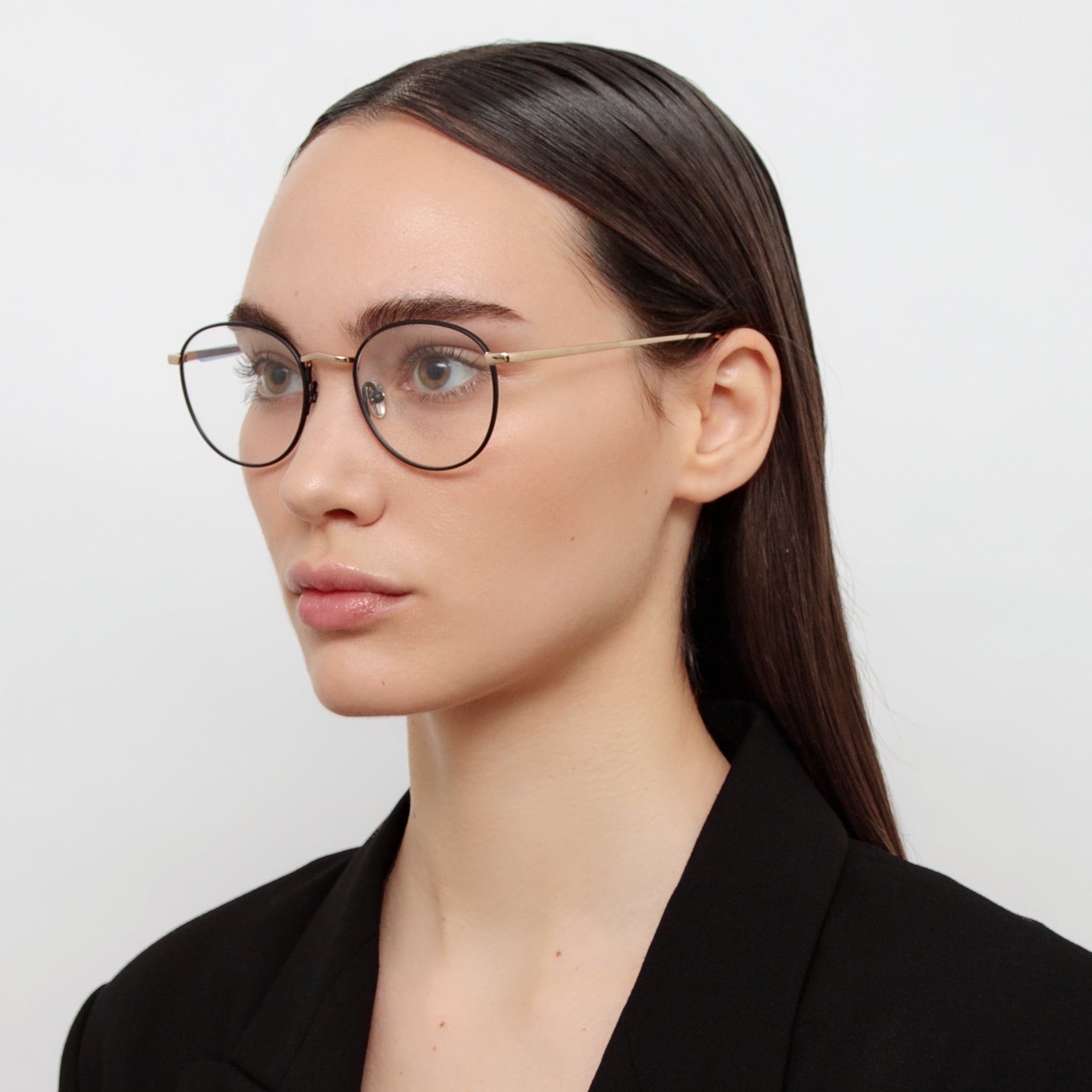 Harrison Optical Frame in Black and Light Gold