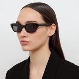 Medium Cat Eye Sunglasses in Black and Grey