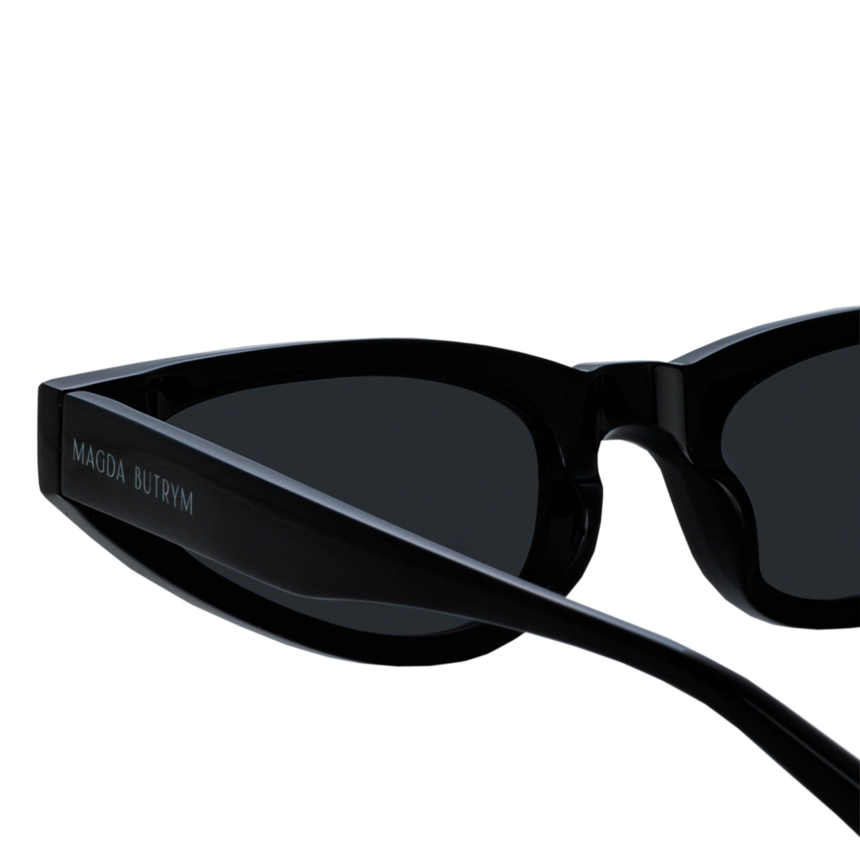 Slim Cat Eye Sunglasses in Black