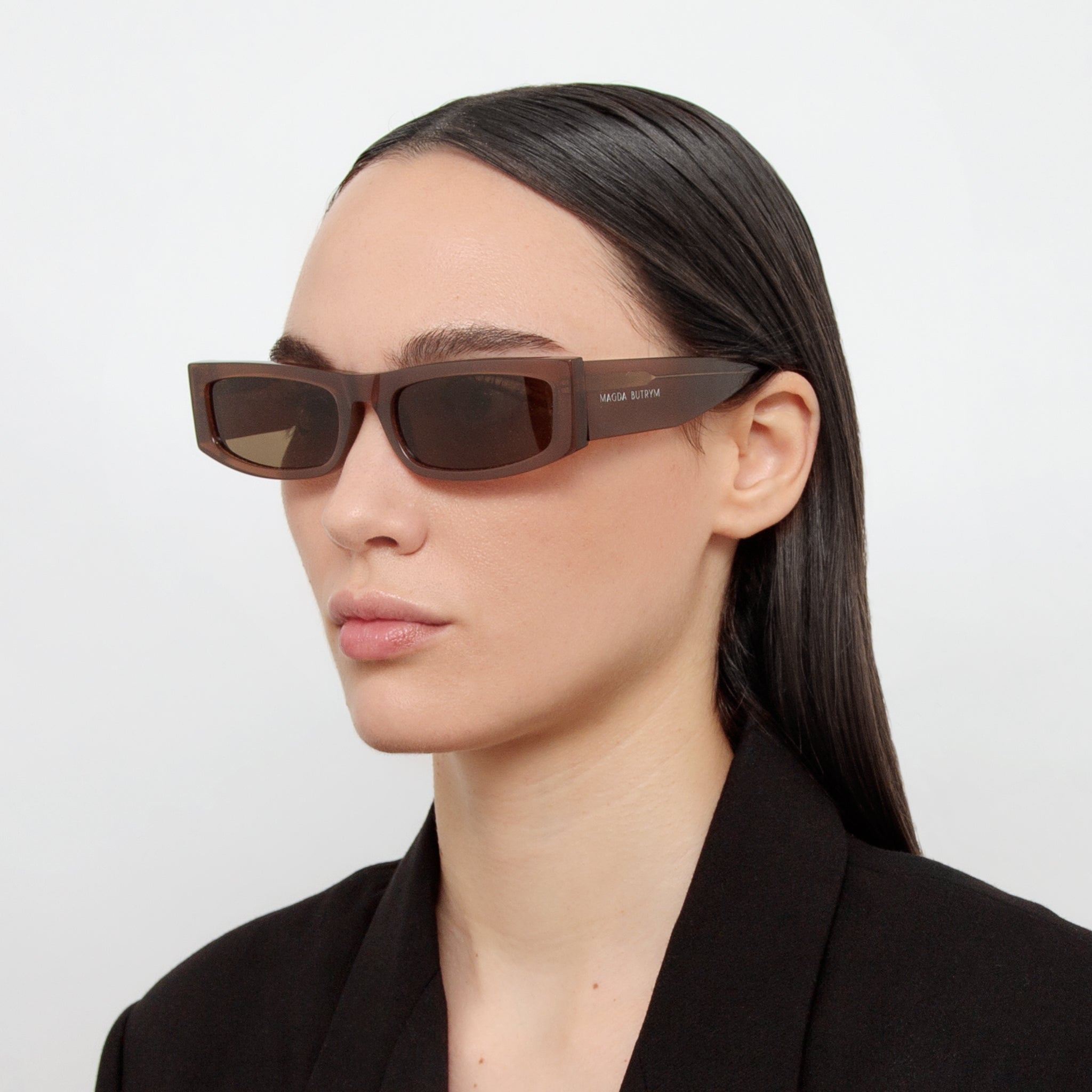 Rectangular Sunglasses in Brown