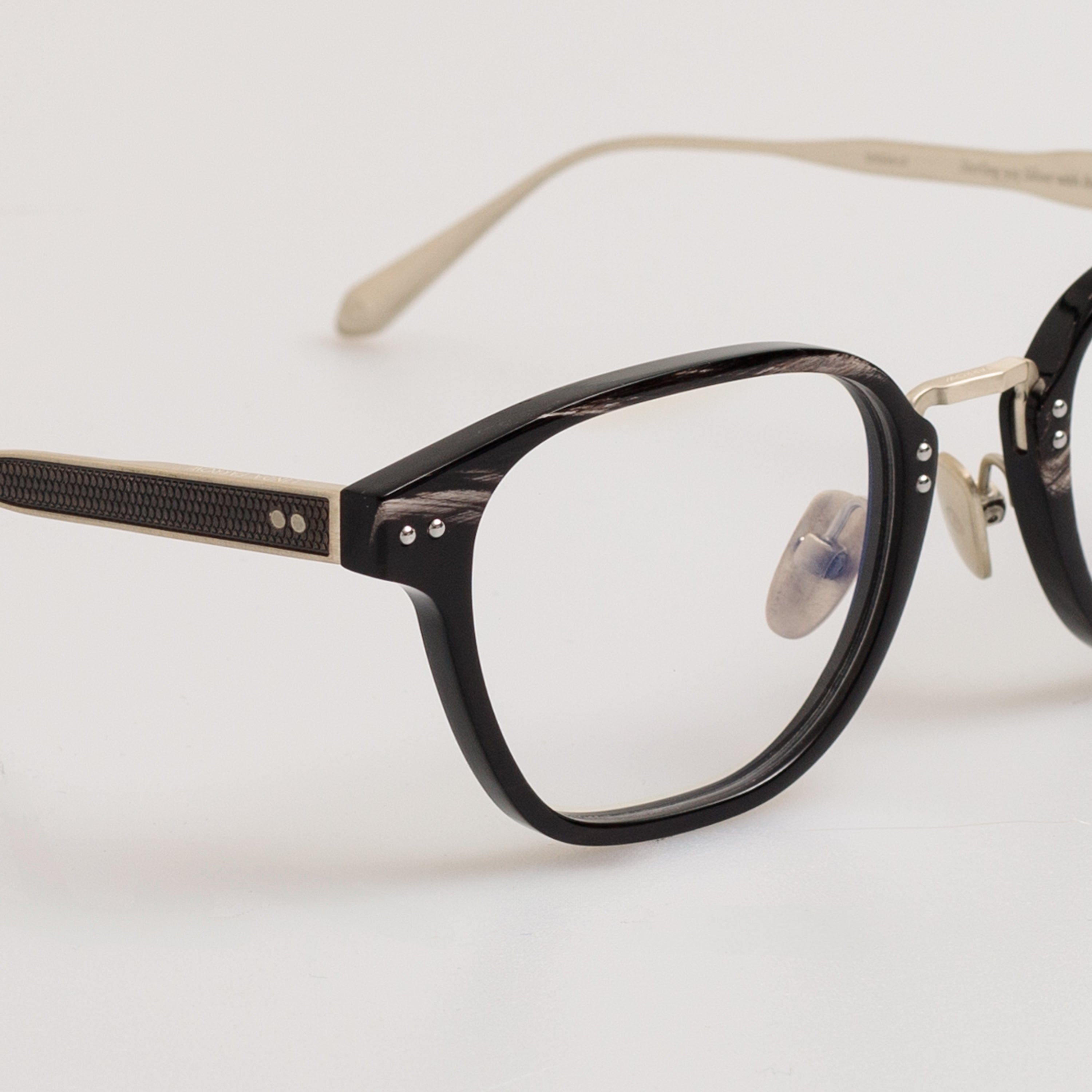 Jeffrey Optical Frame in Black Horn and Silver