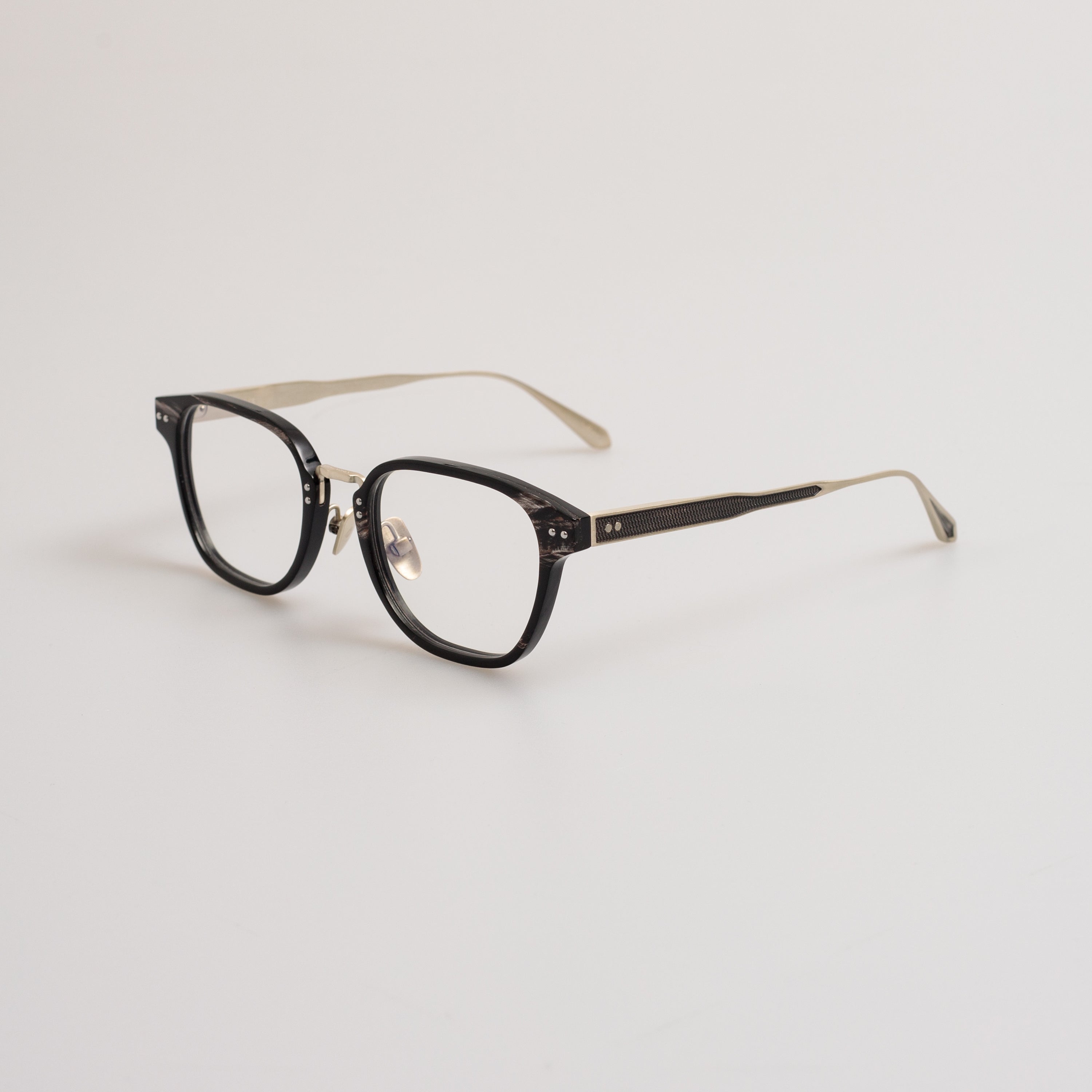 Jeffrey Optical Frame in Black Horn and Silver