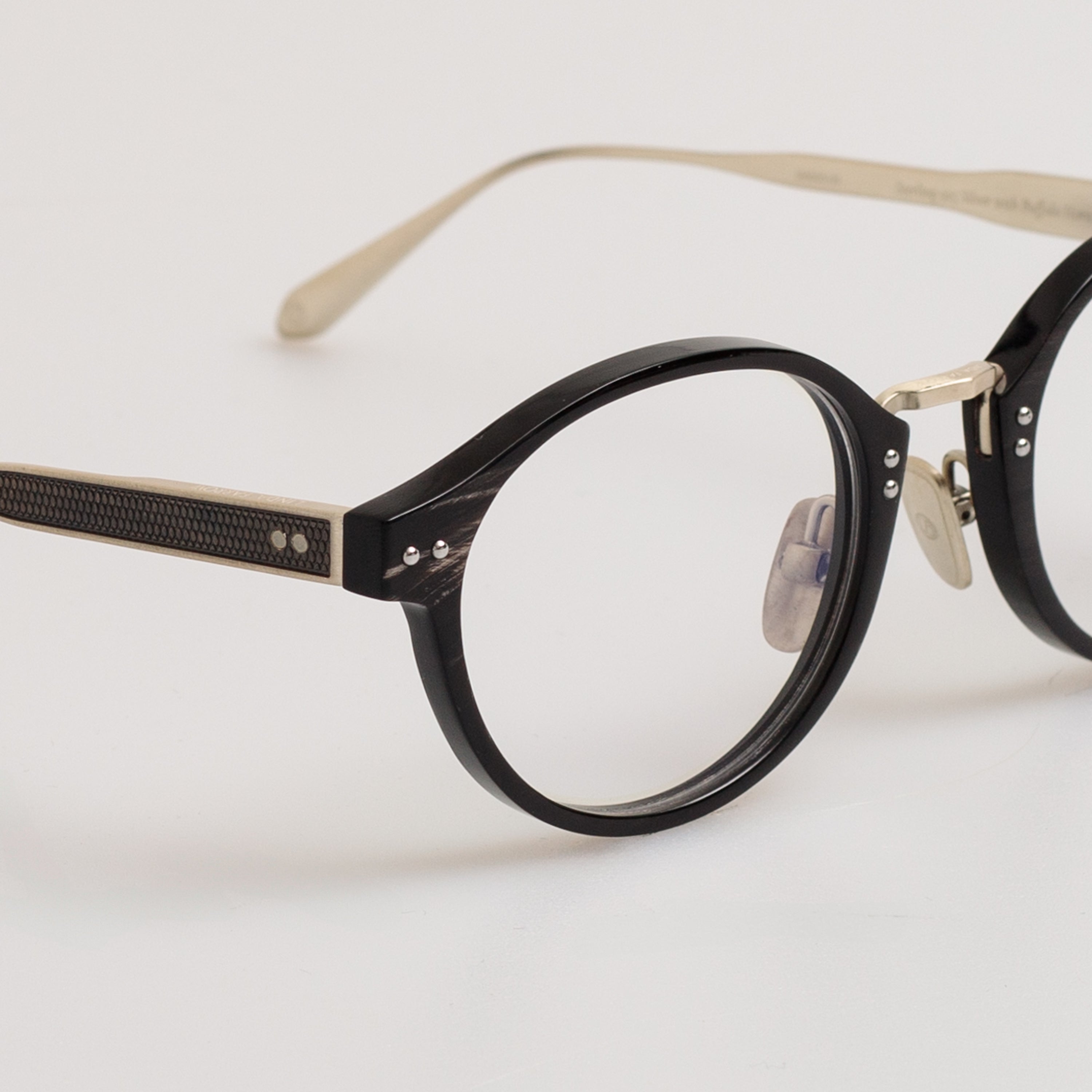 Marco Oval Optical Frame in Buffalo Horn and 925 Sterling Silver