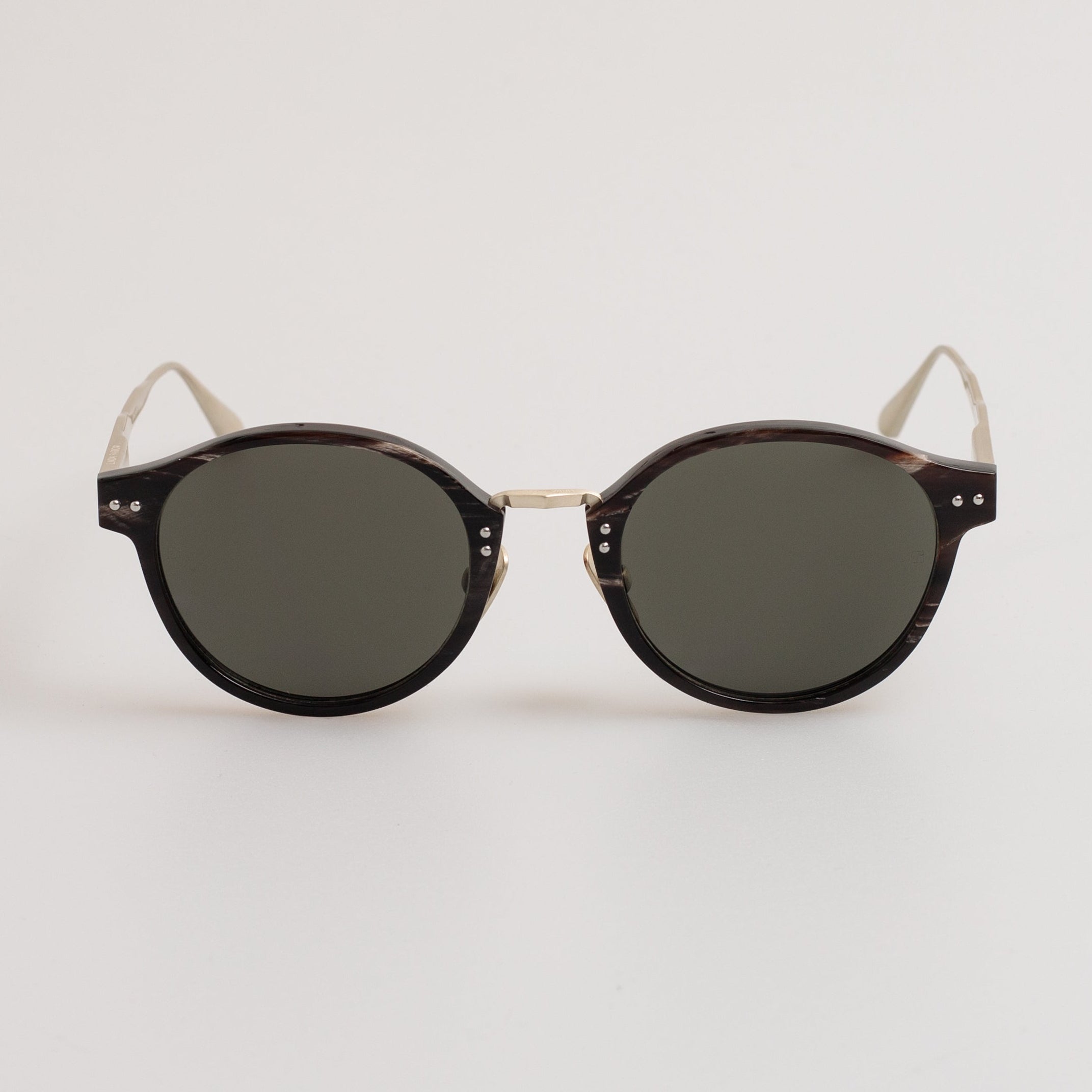 Marco Oval Sunglasses in Buffalo Horn and 925 Sterling Silver