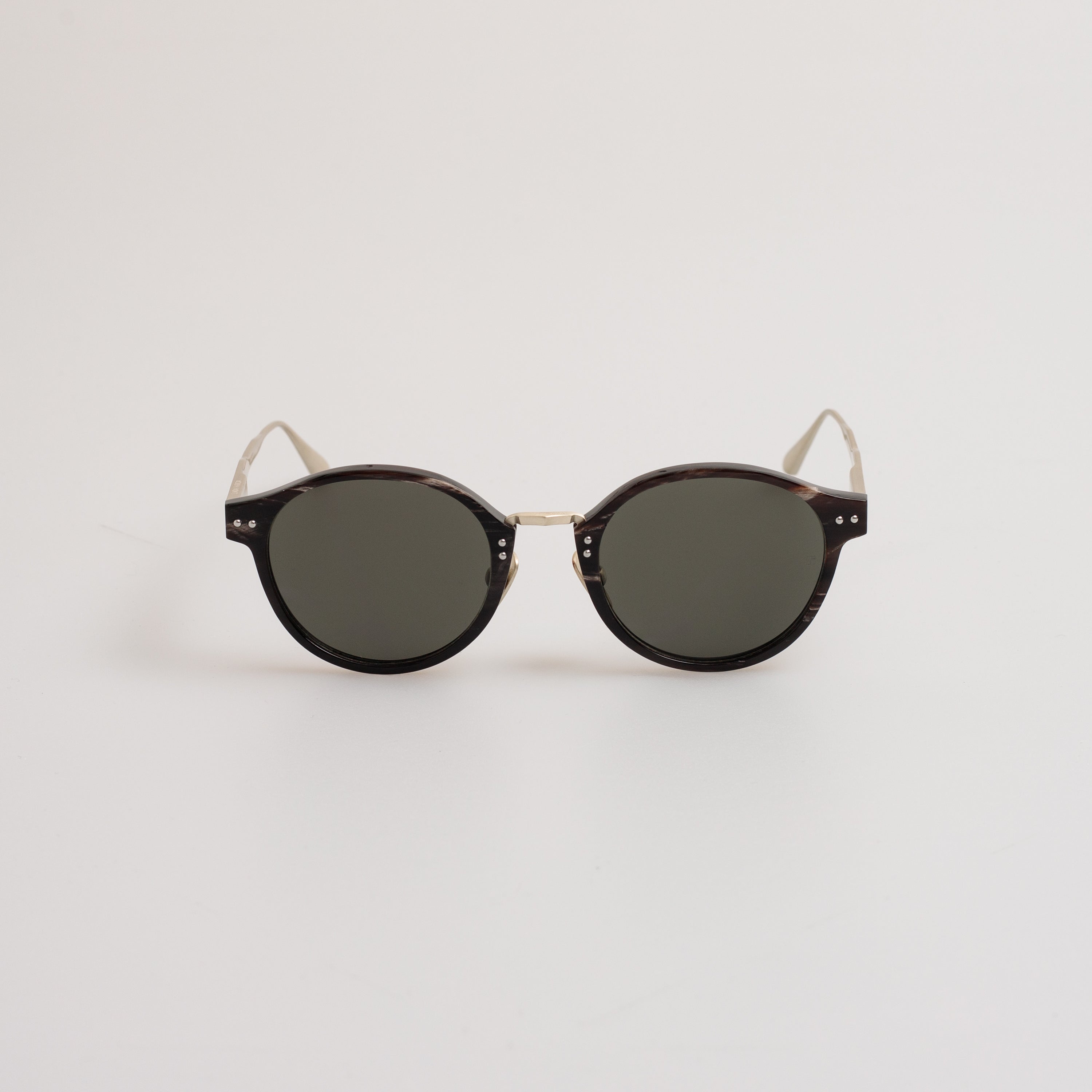 Marco Oval Sunglasses in Buffalo Horn and 925 Sterling Silver