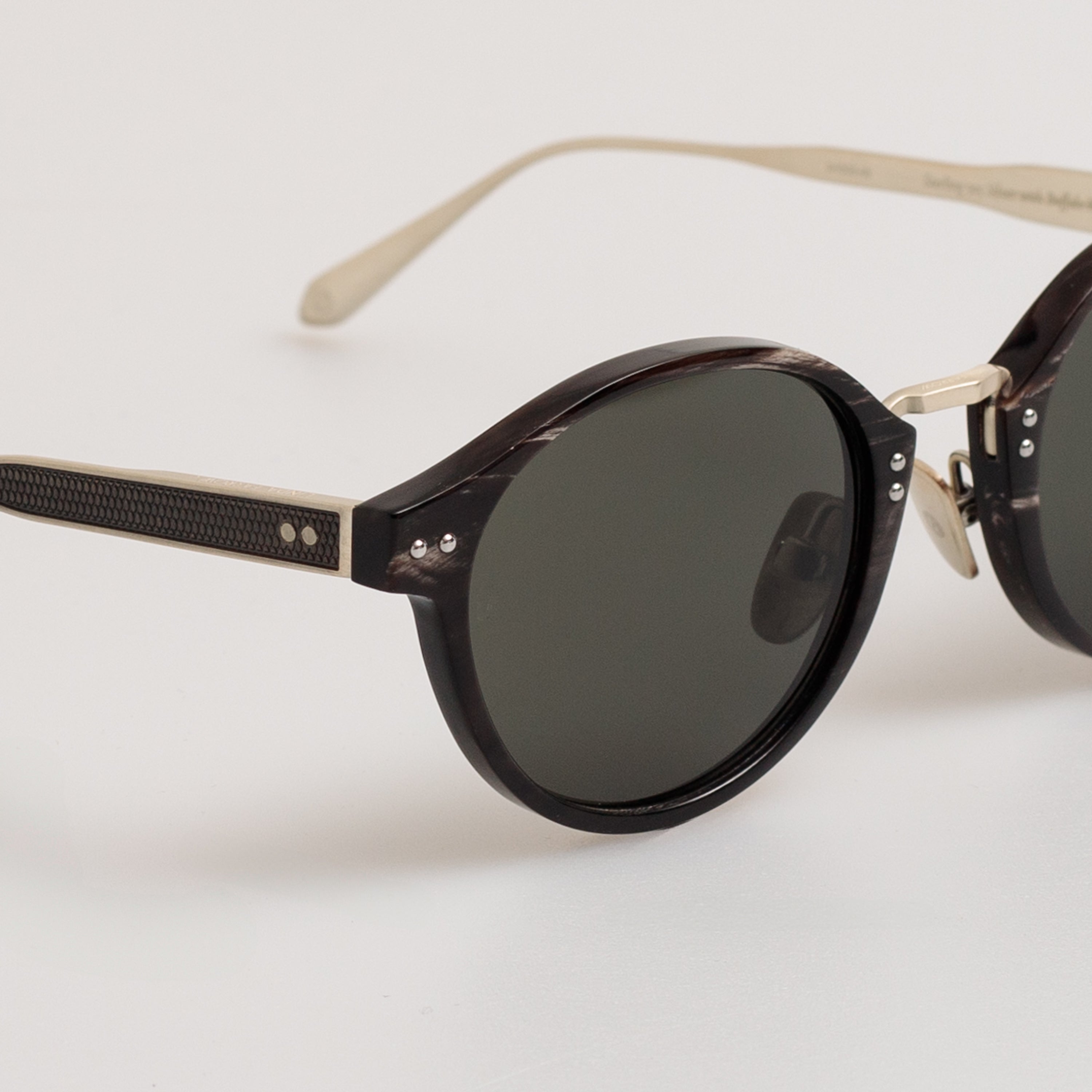 Marco Oval Sunglasses in Buffalo Horn and 925 Sterling Silver