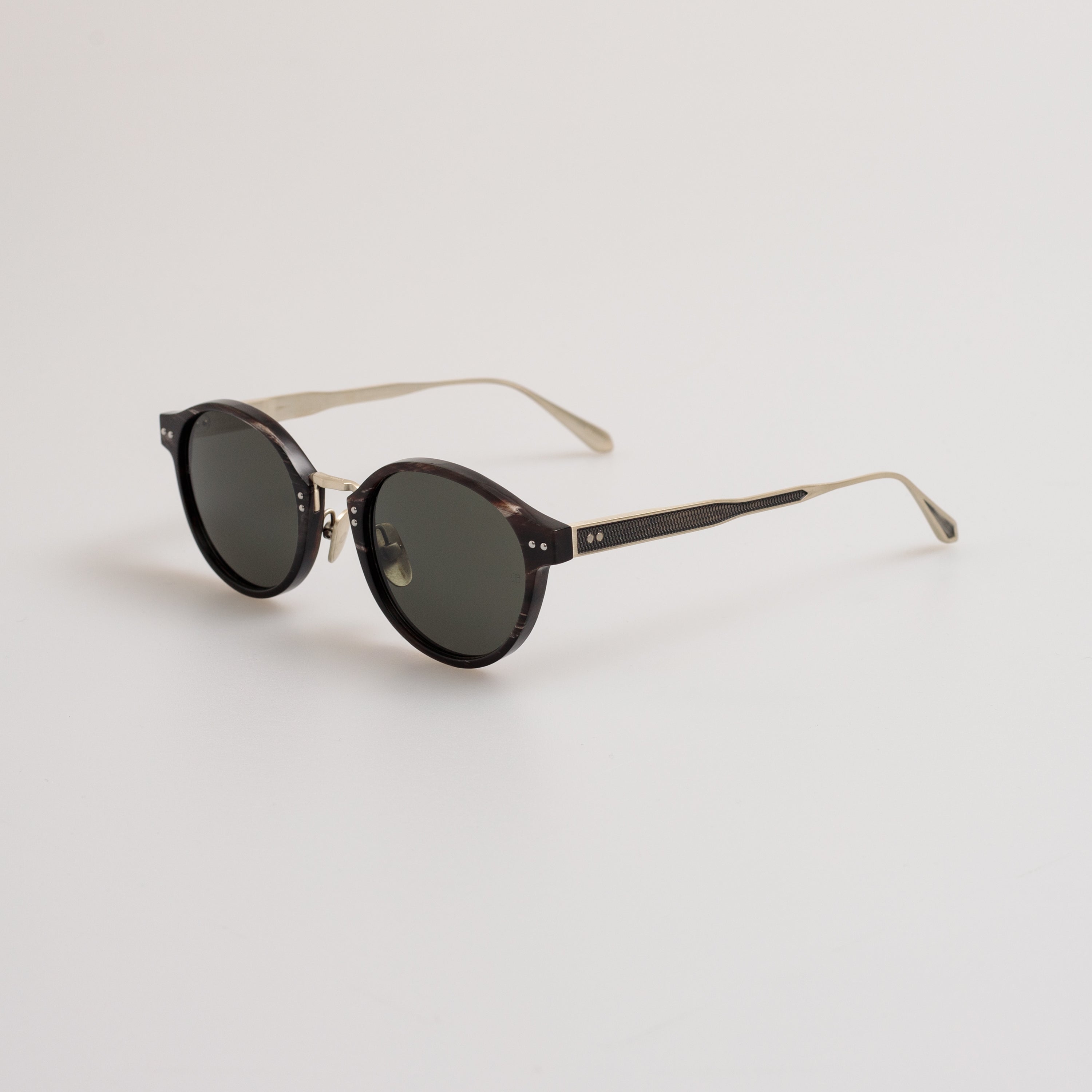 Marco Oval Sunglasses in Buffalo Horn and 925 Sterling Silver