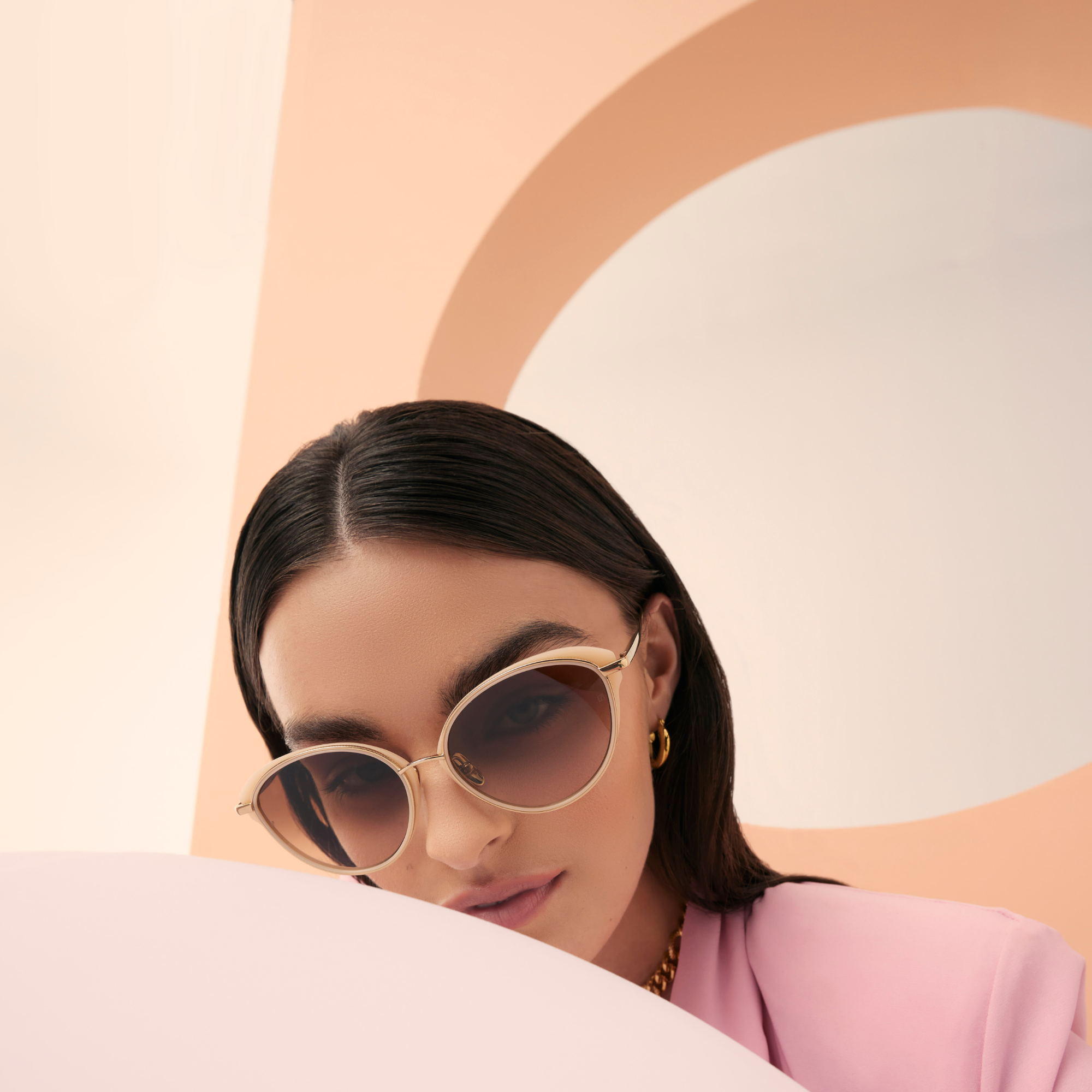 Song Sunglasses in Light Gold and Peach