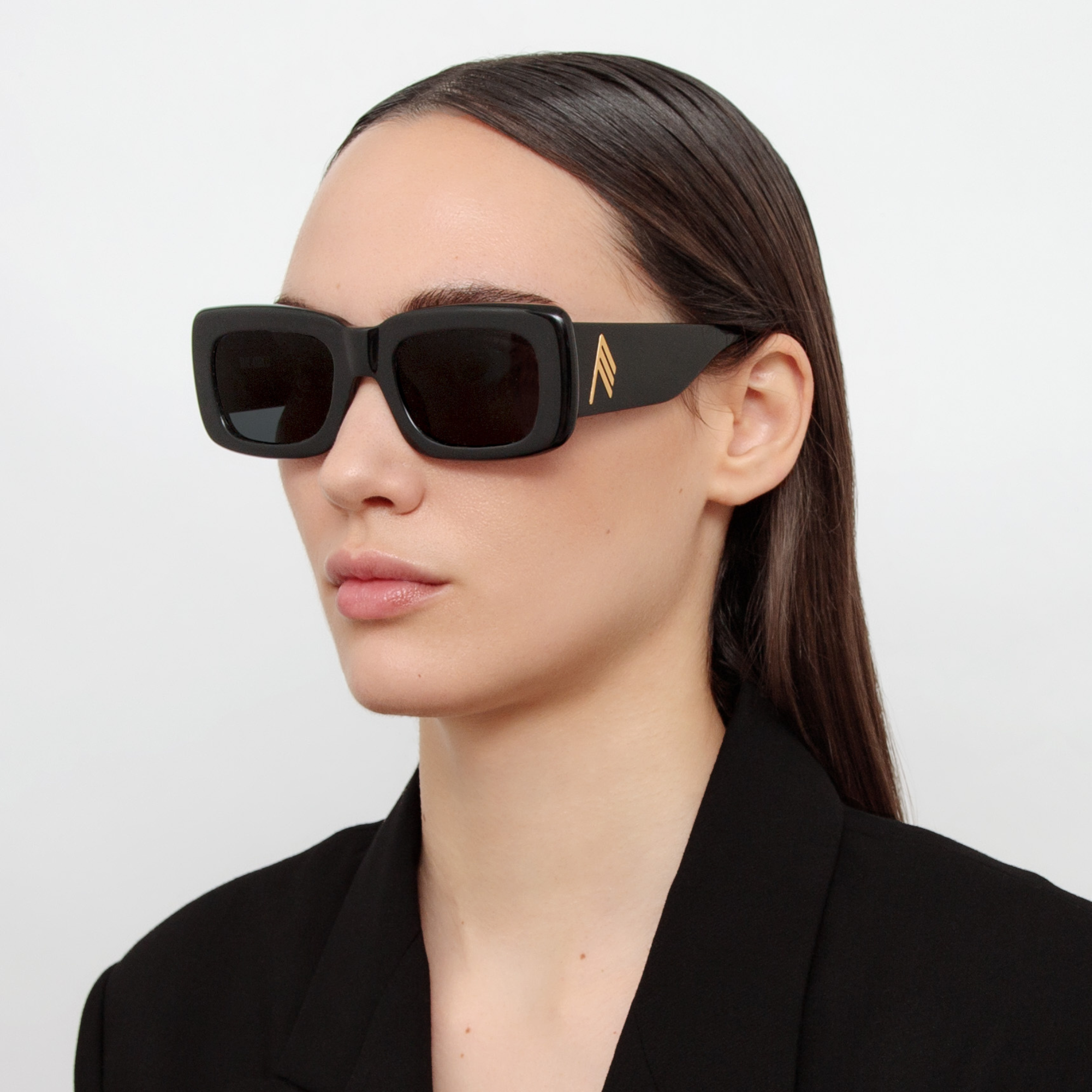 Marfa Rectangular Sunglasses in Black