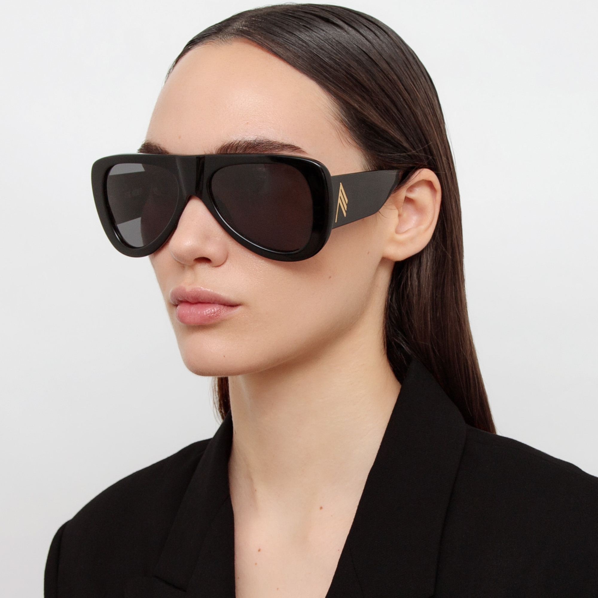 Edie Aviator Sunglasses in Black